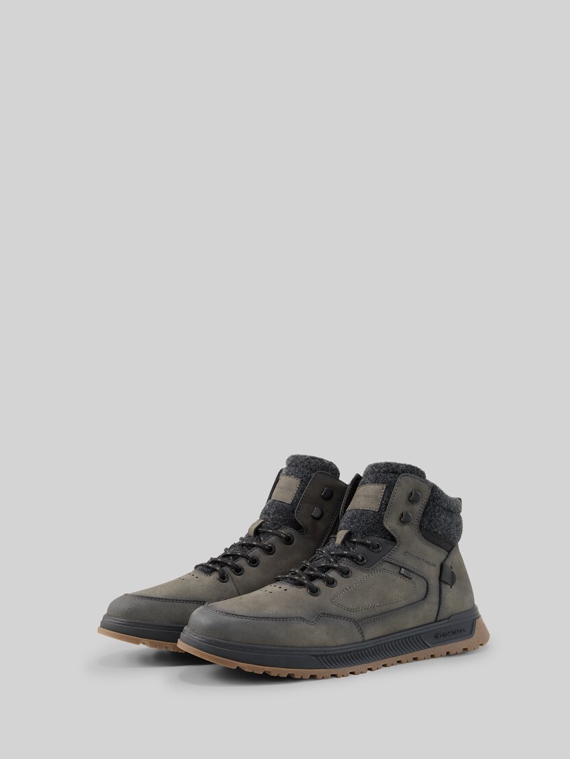 Waterproof lace-up boots by Men, grey