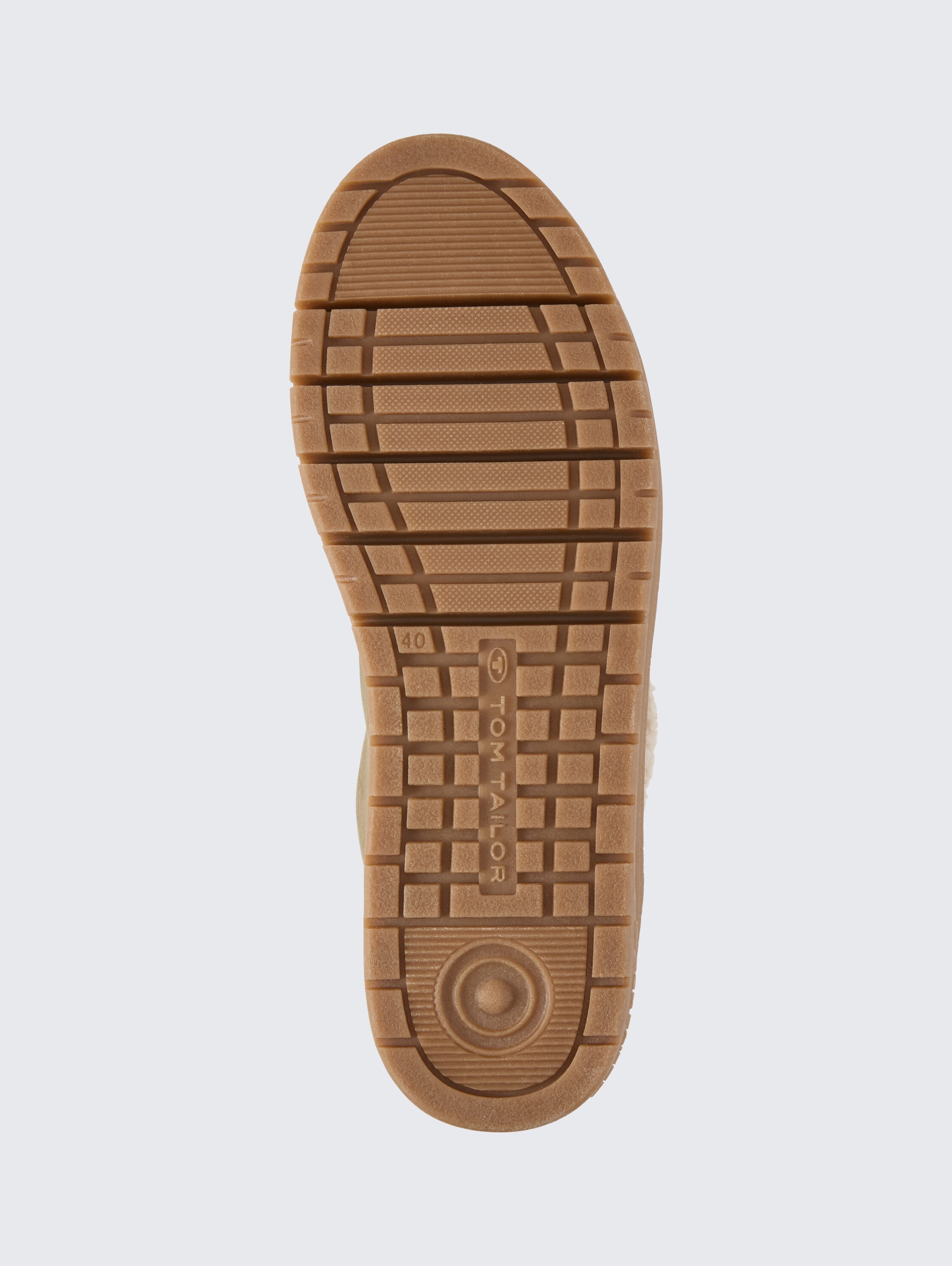 Gefütterte Sneaker mit Plateau-Sohle - khaki - 