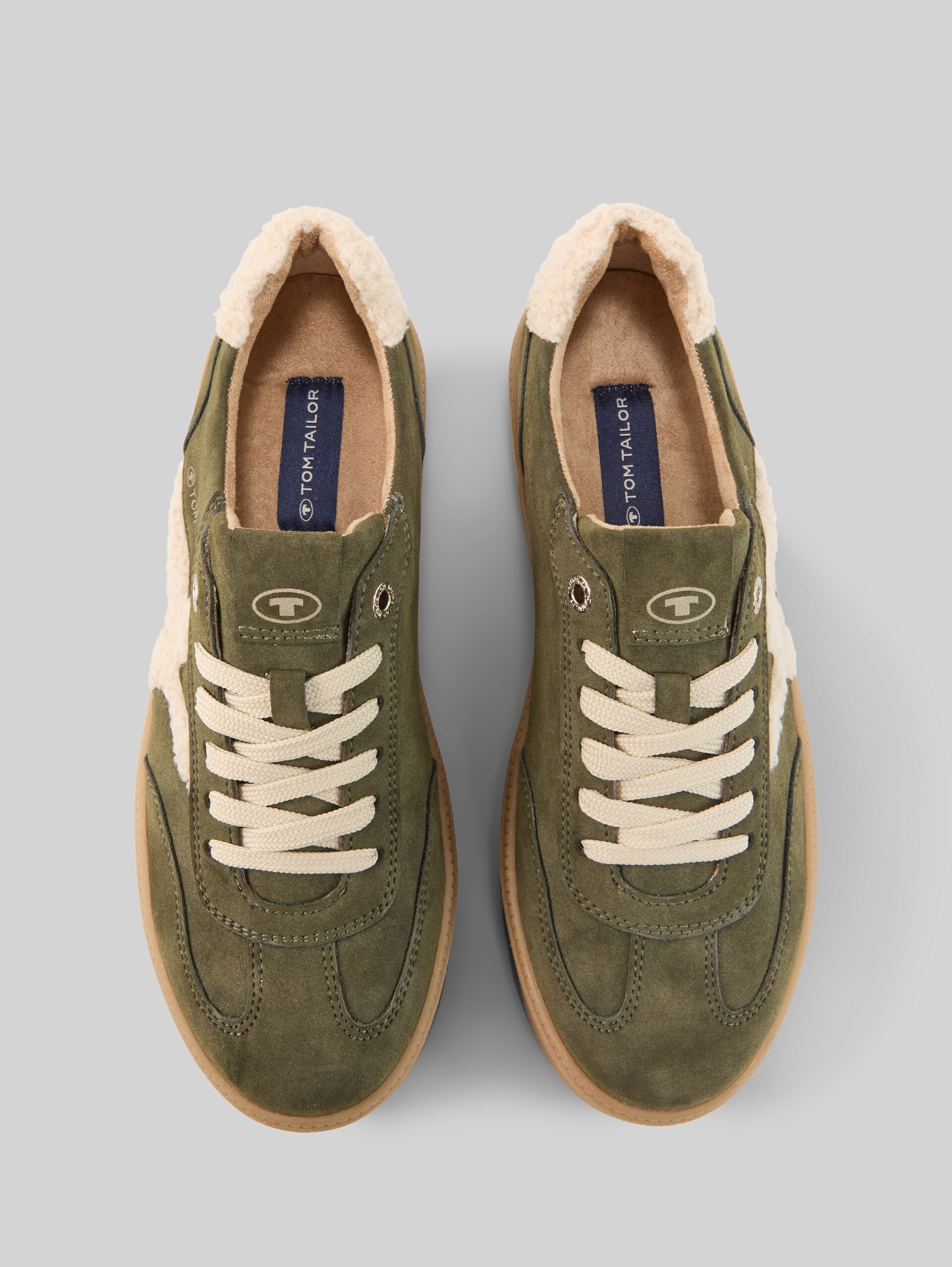 Baskets à semelle compensée - khaki - Vue du produit du haut