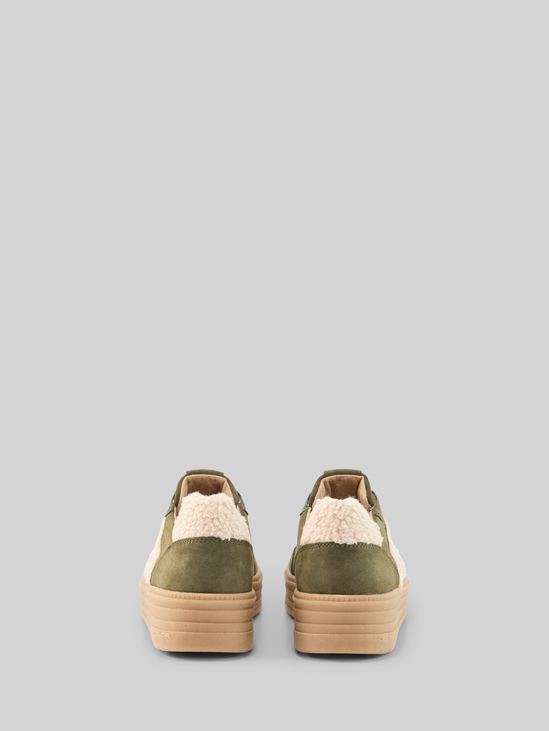 Baskets à semelle compensée - khaki - Vue arrière du produit
