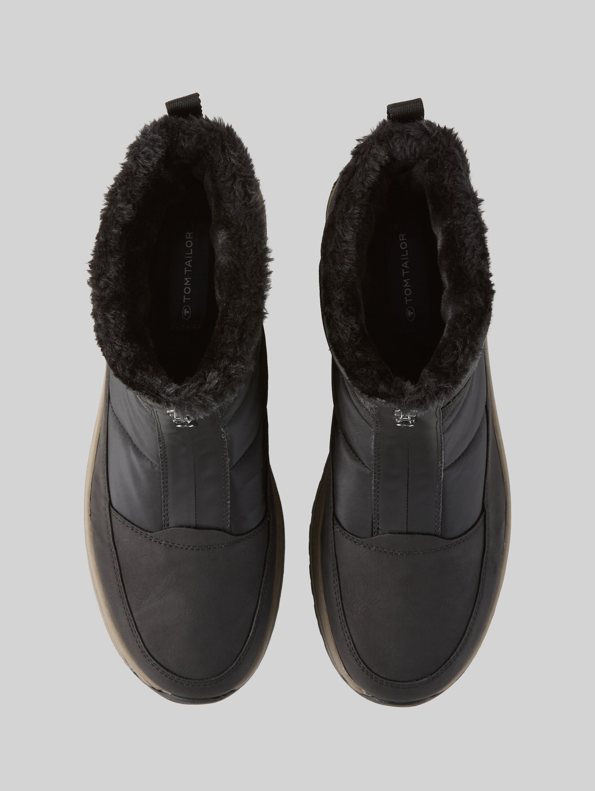 Waterproof ankle boots with lining - black - Product view from top 