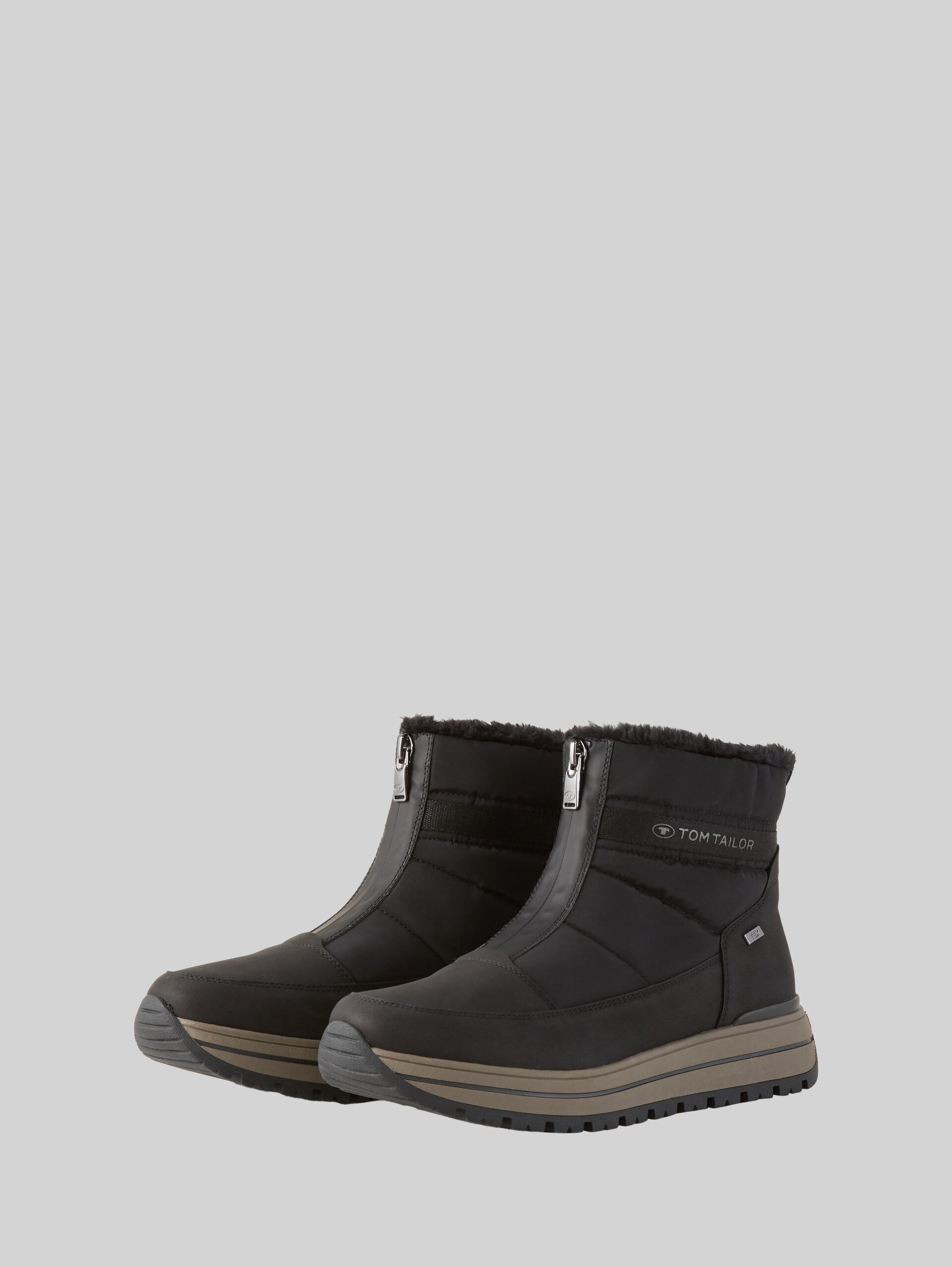 Waterproof ankle boots with lining - black - side product view