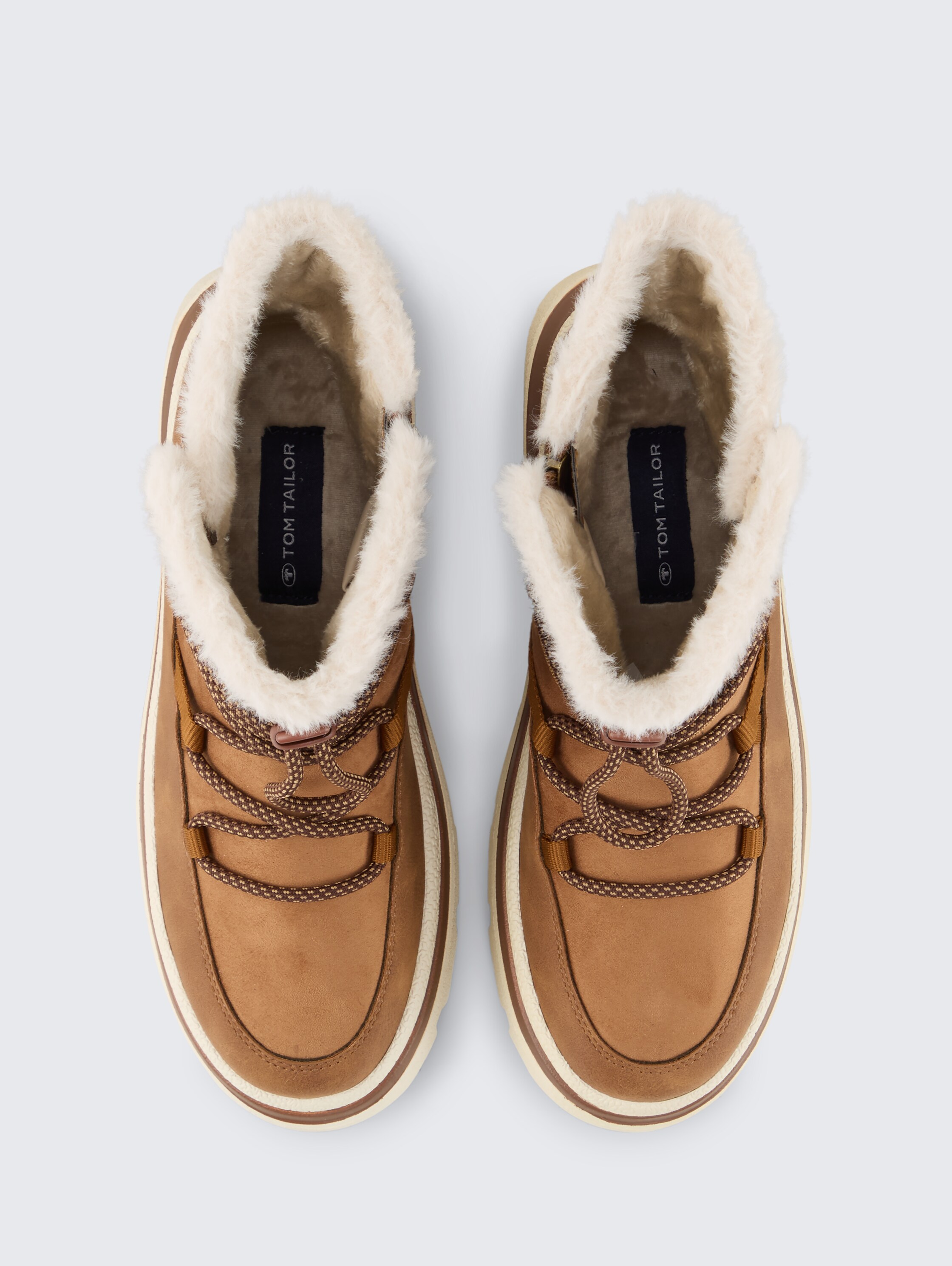 Wasserfeste Schneestiefel mit Schnürung - cognac - 