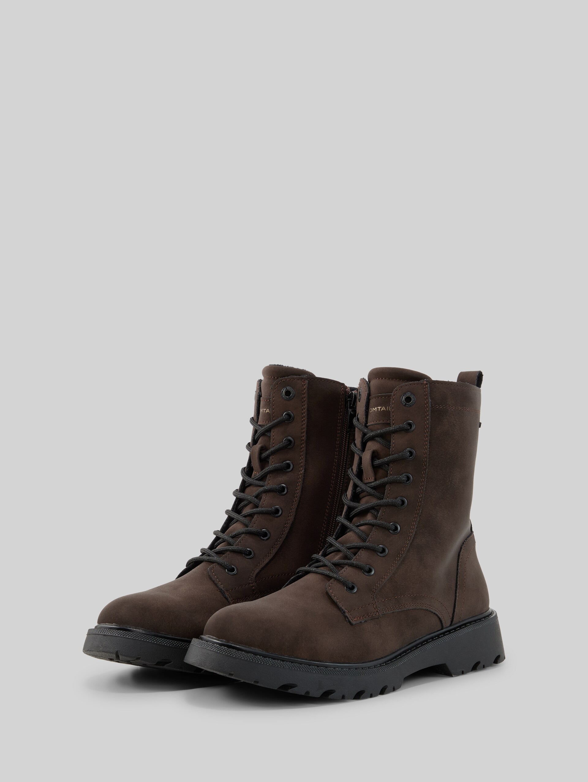 Bottes à lacets doublées - mokka - vue latérale du produit