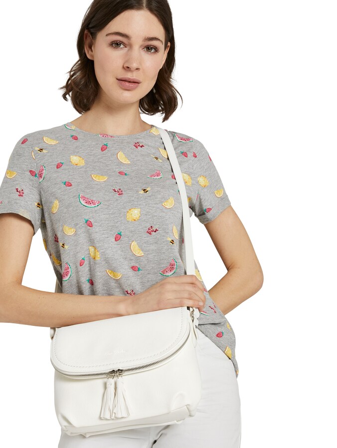 Sac à bandoulière TTLARI avec détail de glands par Women, white