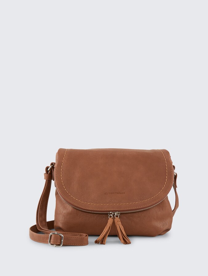 Sac à bandoulière TTLARI avec détail de glands par Women, cognac / brandy
