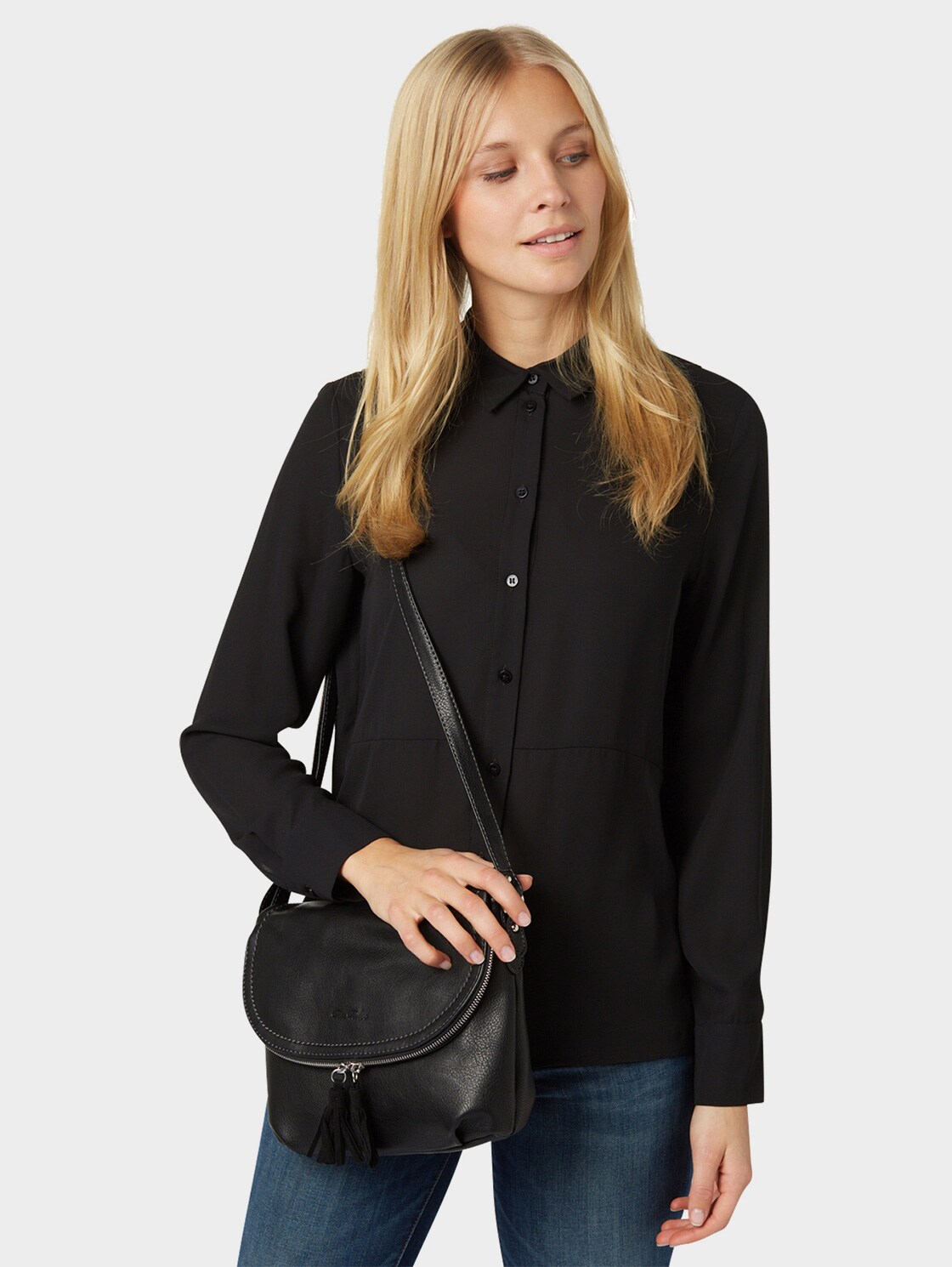 TTLARI schoudertas met kwastdetail - schwarz_black - 