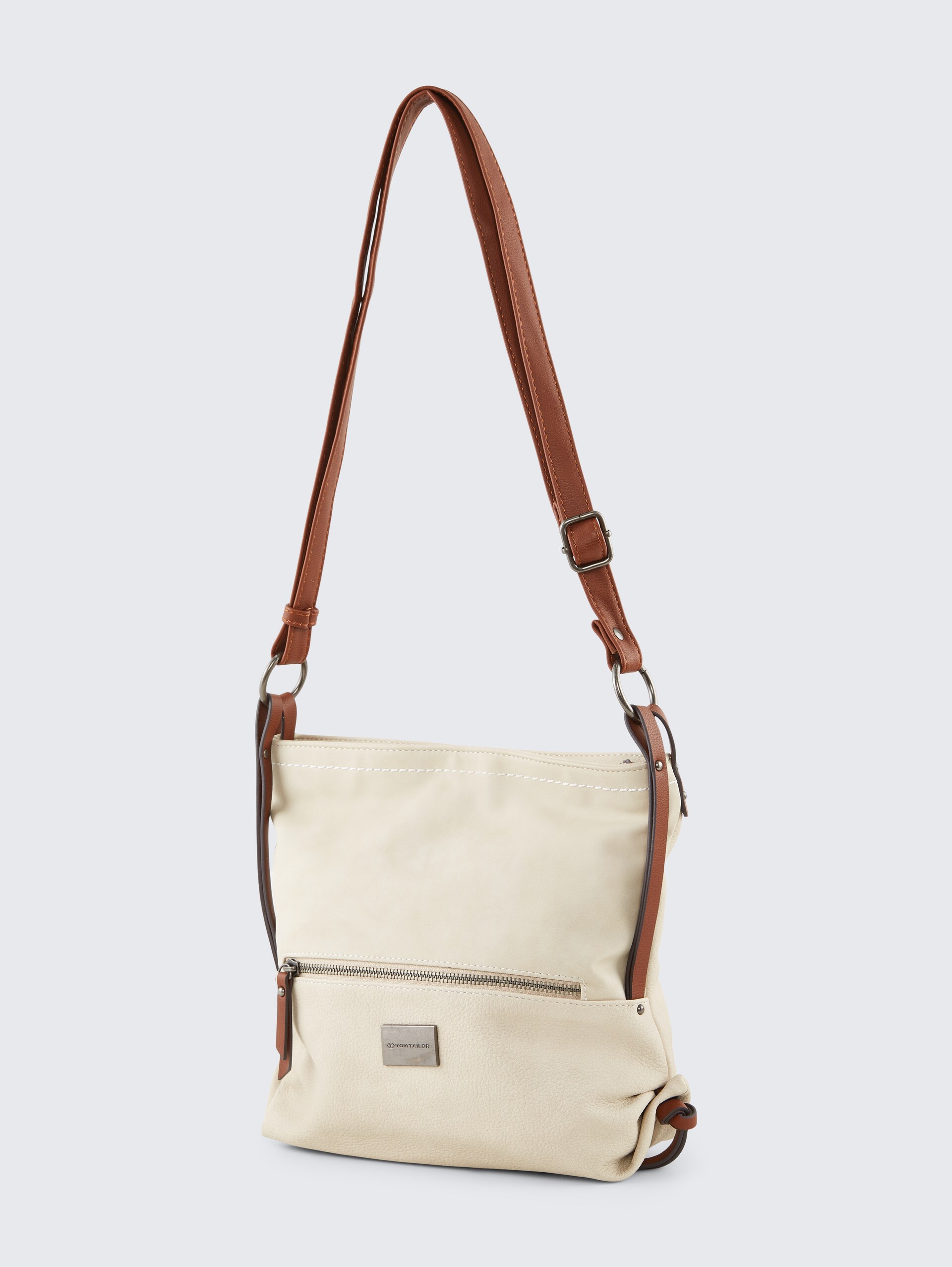TTELIN M Umhängetasche mit Material-Mix - off white / off white - seitliche Produkt-Ansicht 