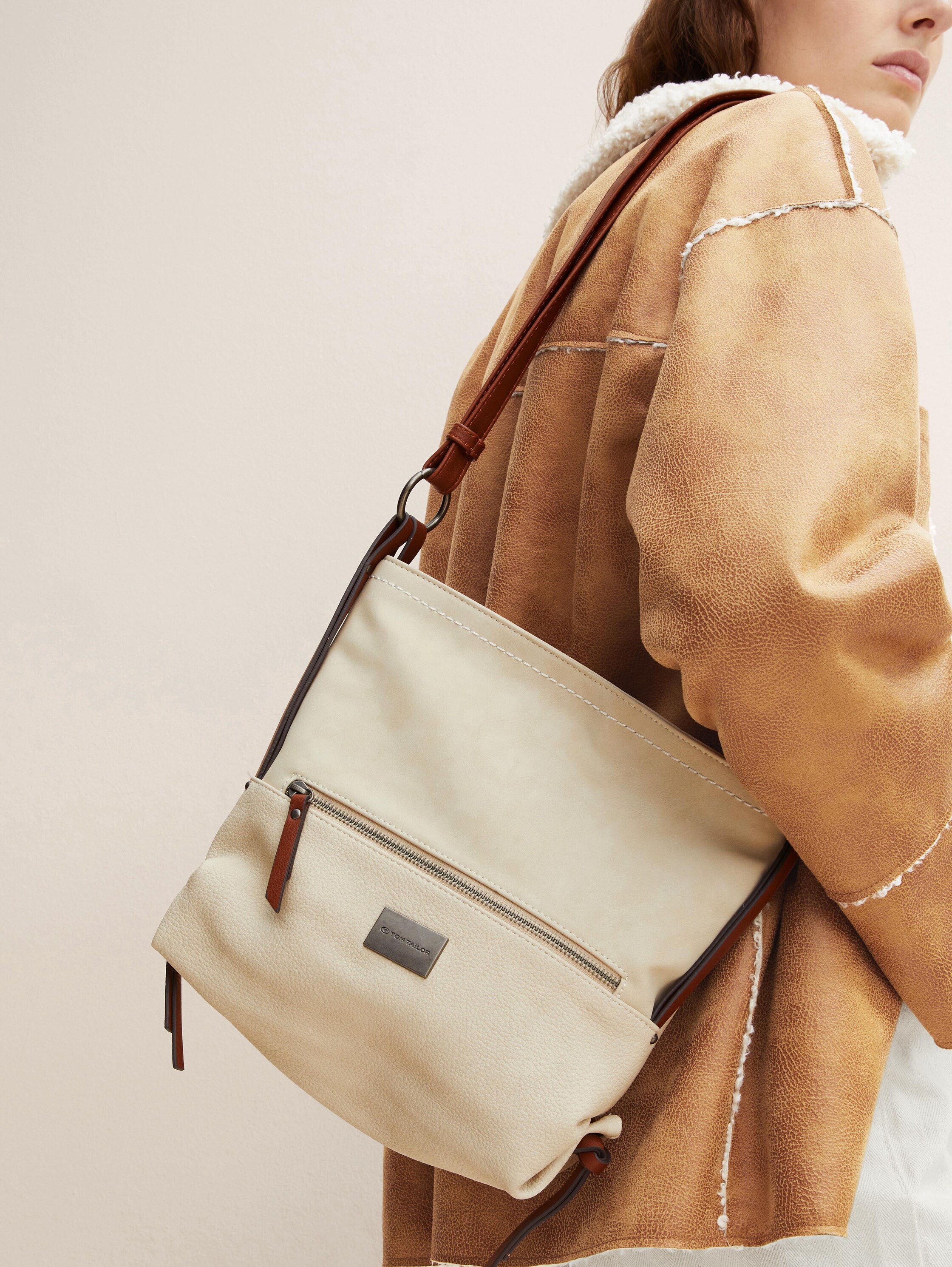 TTELIN M schoudertas met materiaalmix - off_white_off_white - 