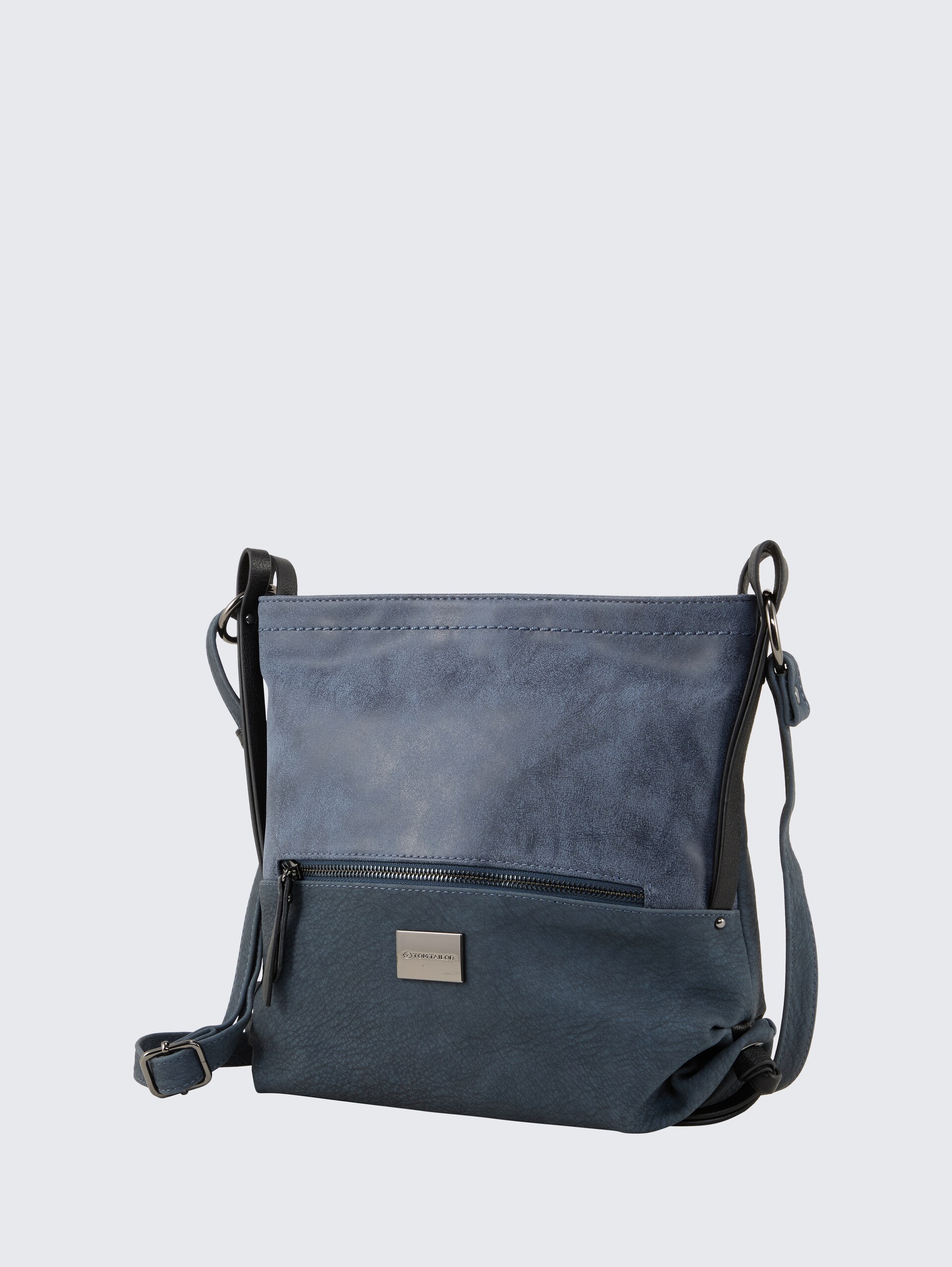 TTELIN M Umhängetasche mit Material-Mix - blue - seitliche Produkt-Ansicht 