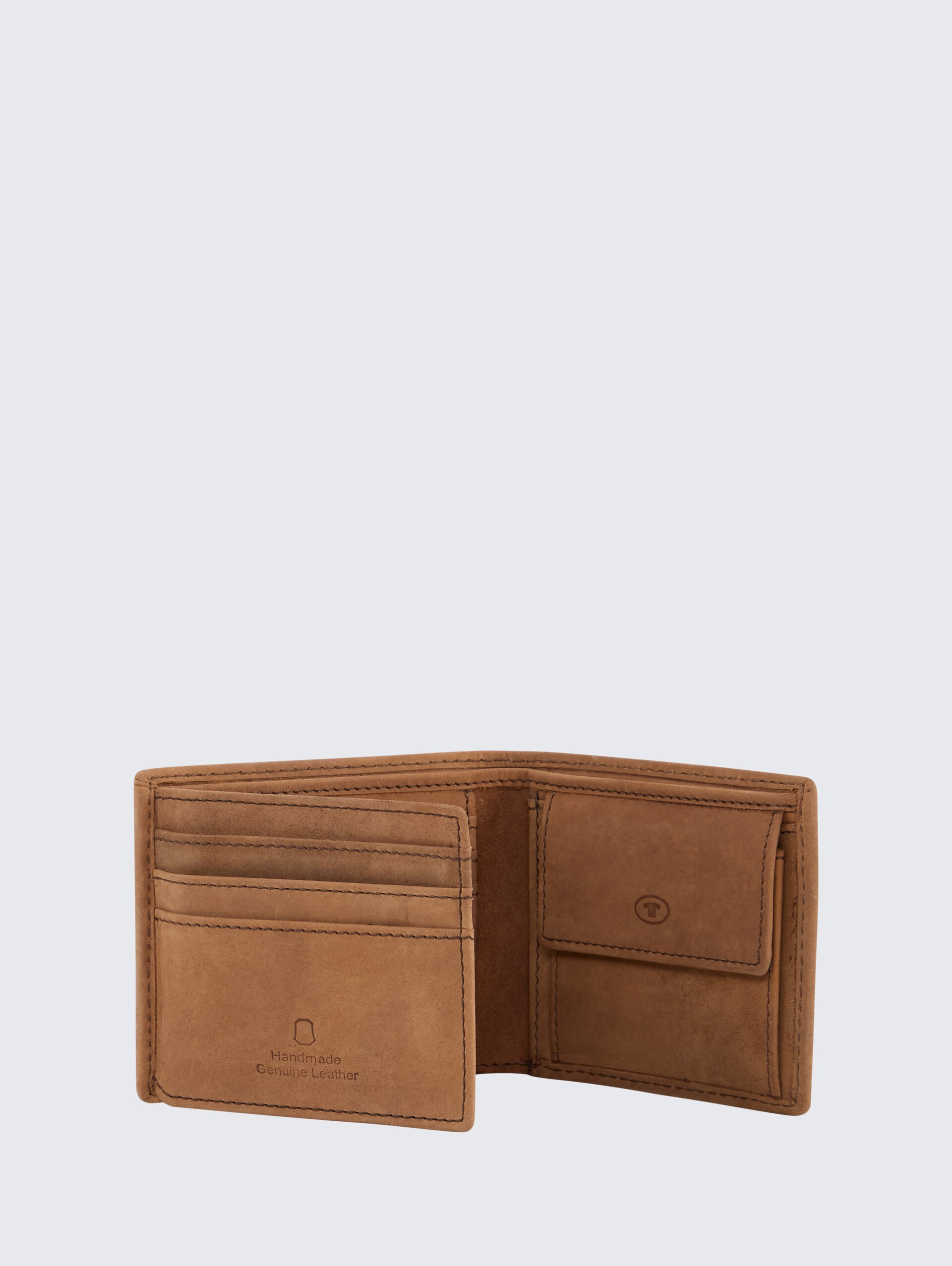 TTRON Brieftasche aus Leder - braun / brown - seitliche Produkt-Ansicht 