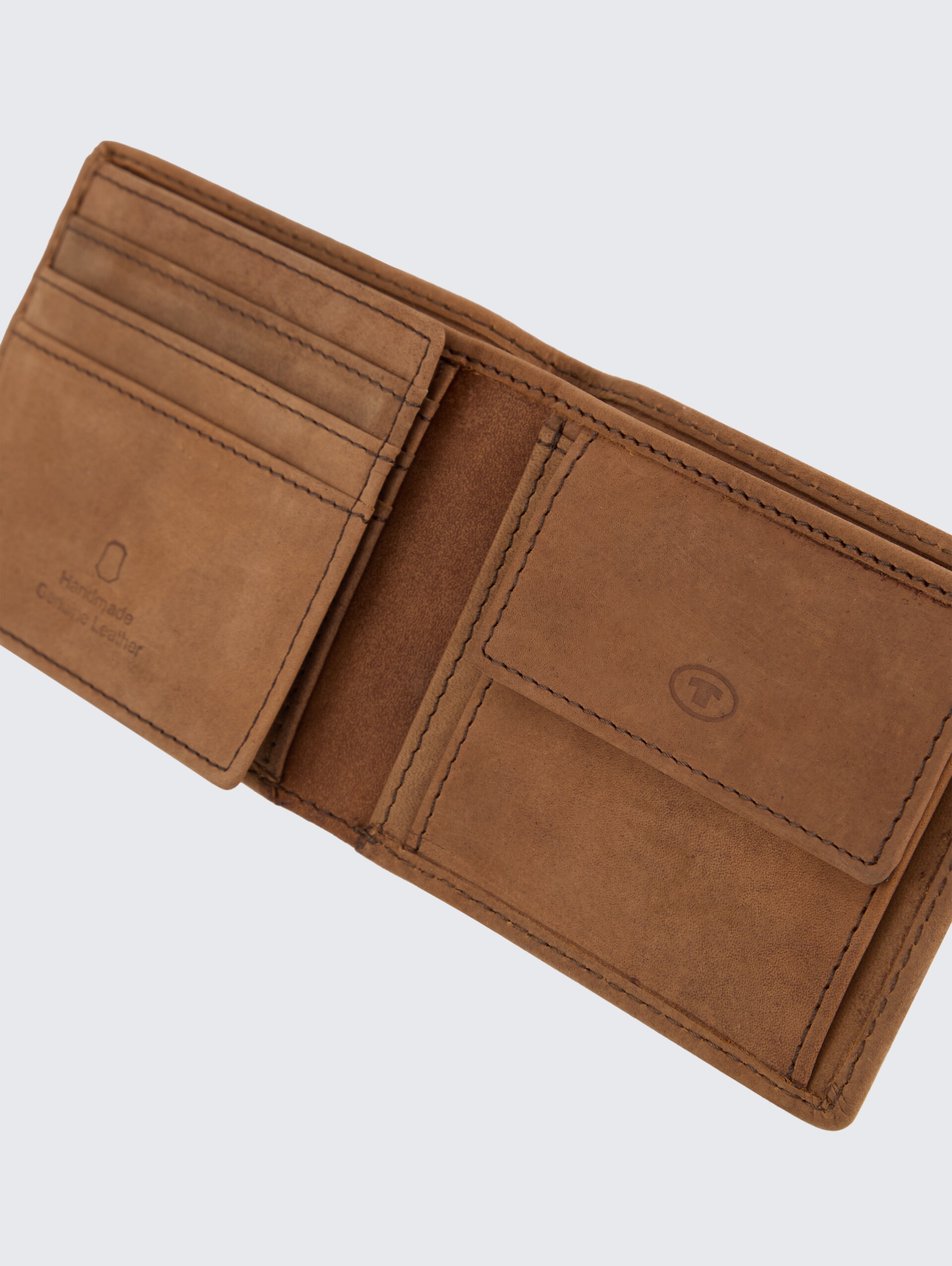 TTRON Brieftasche aus Leder - braun / brown - seitliche Produkt-Ansicht 
