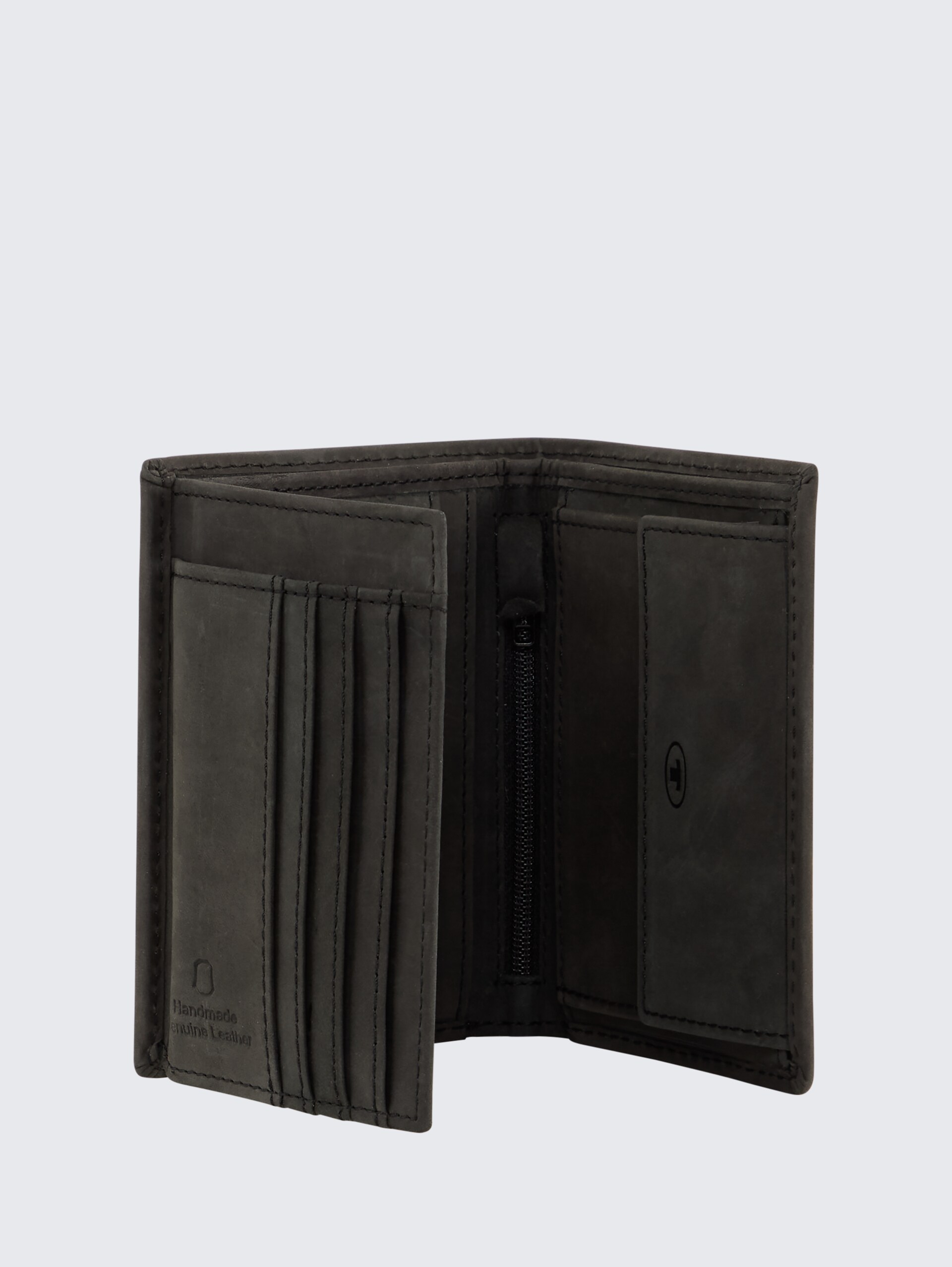 TTRON Brieftasche aus Leder - schwarz / black - seitliche Produkt-Ansicht 