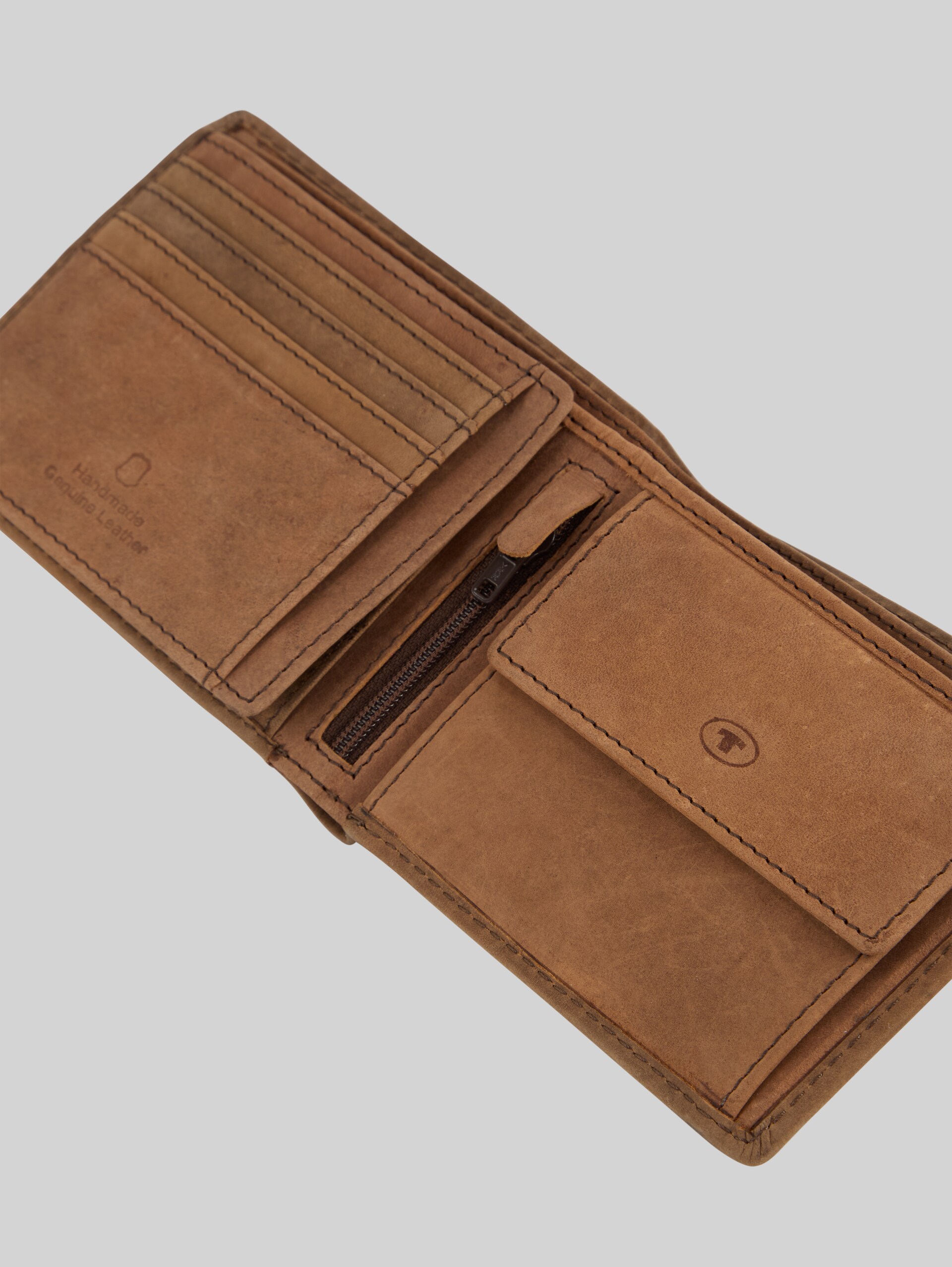 TTRON Brieftasche aus Leder - braun / brown - seitliche Produkt-Ansicht 