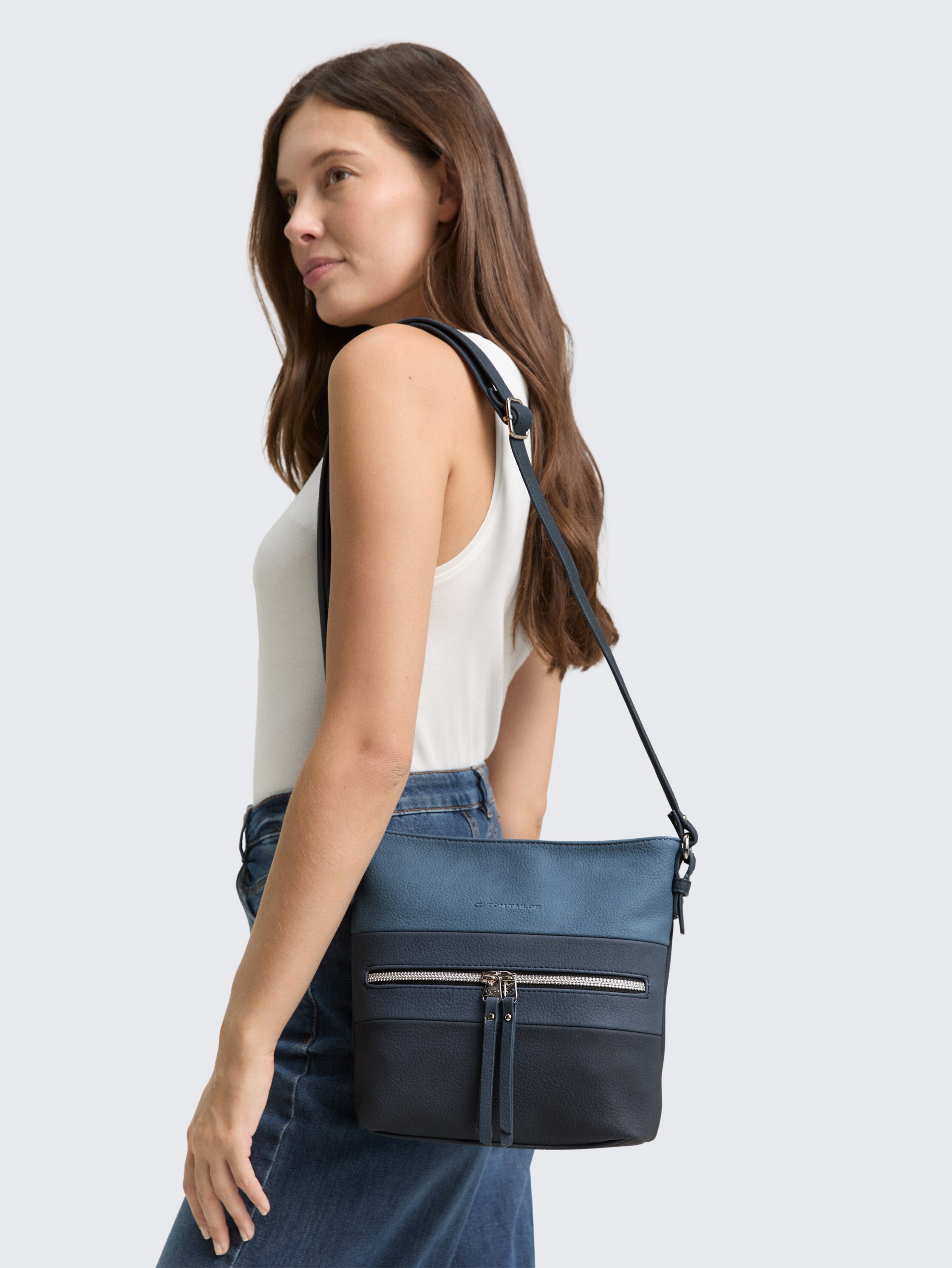 TTELLEN M schoudertas met kleurblokjes - mixed_denim_blue - 