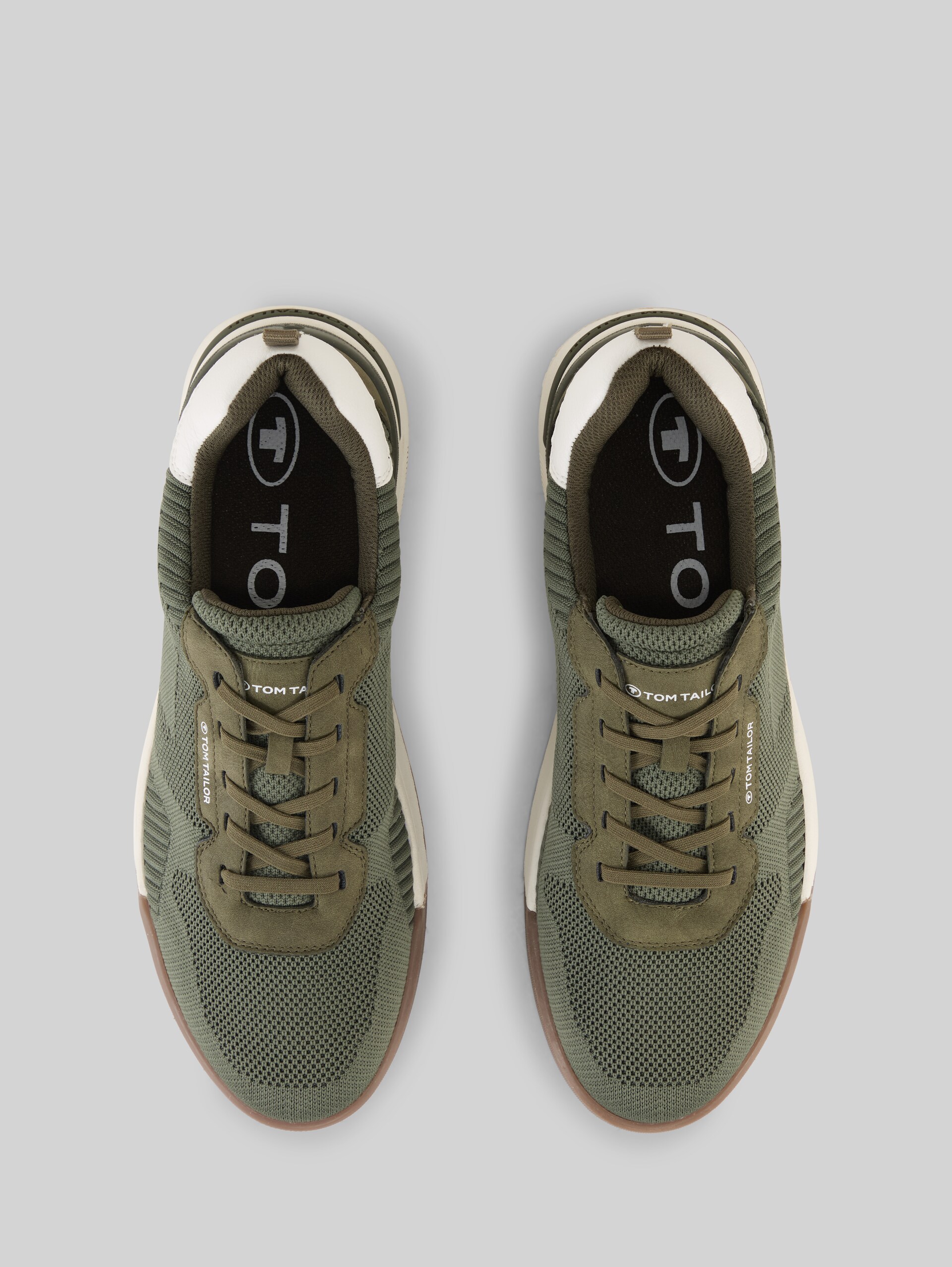 Sneakers with mesh - khaki - Product view from top 