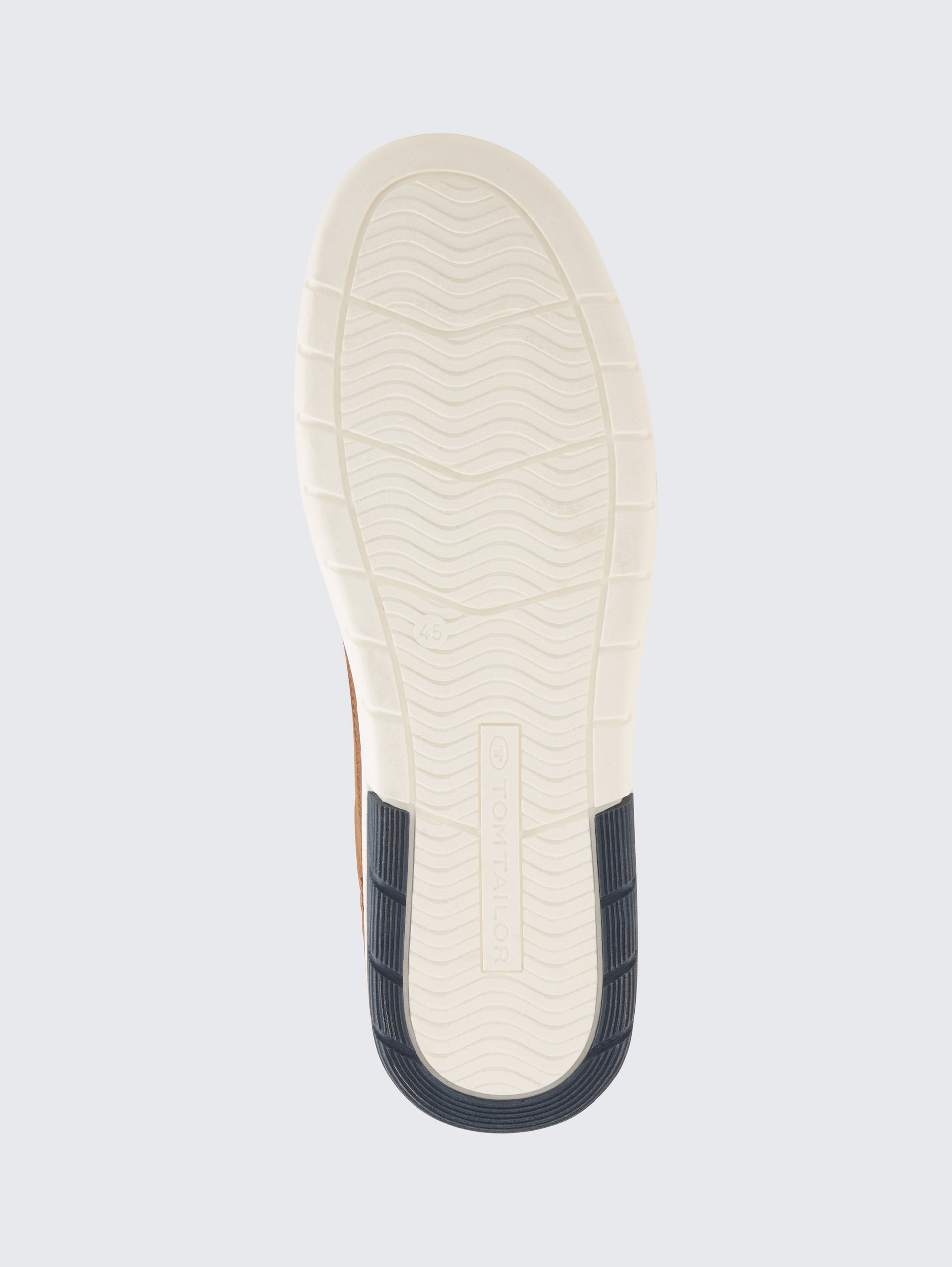 Sneaker aus strukturiertem Lederimitat - cognac - Produkt-Ansicht Sohle