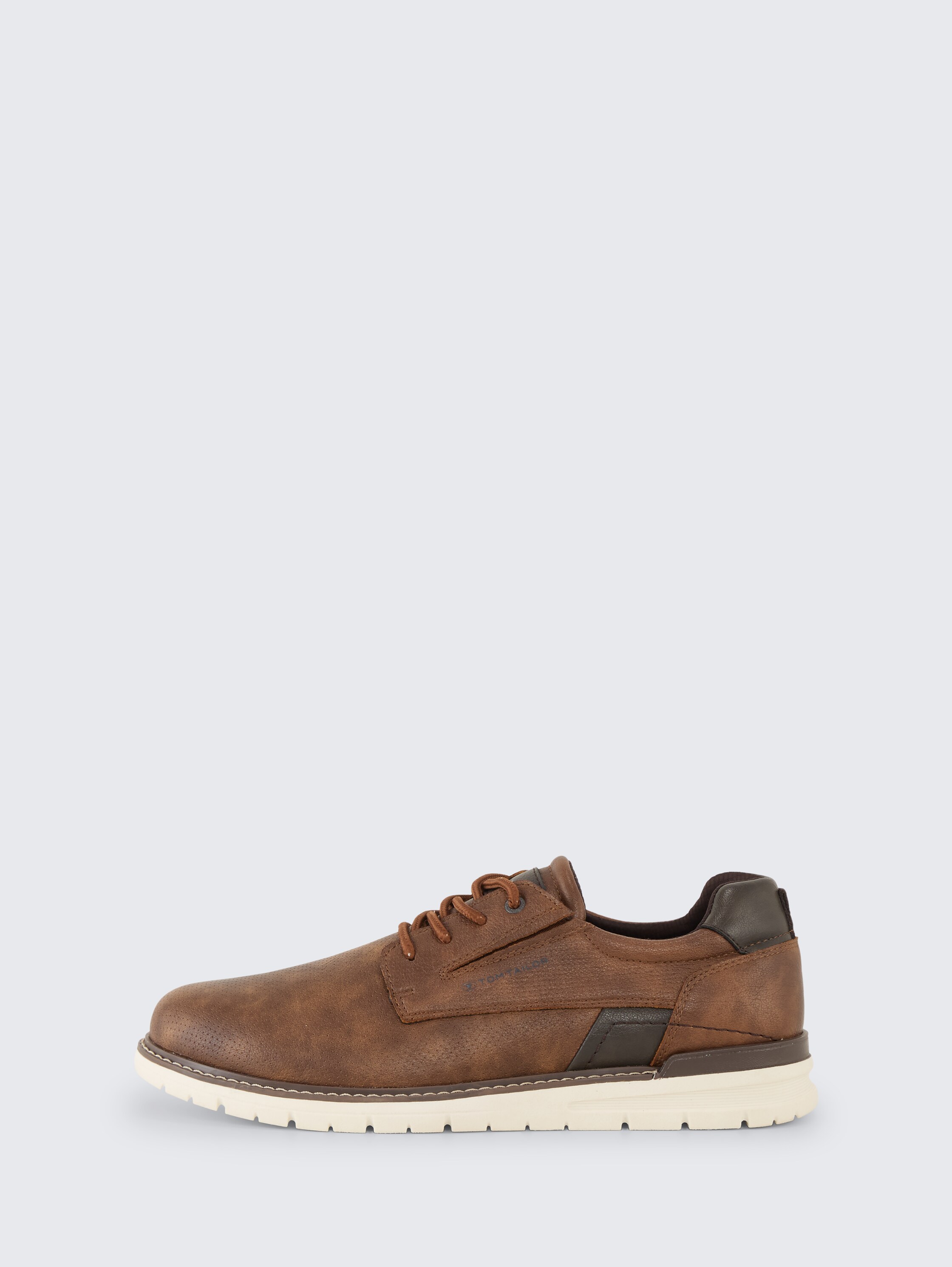 Schnürschuhe aus strukturiertem Lederimitat - rust - seitliche Produkt-Ansicht