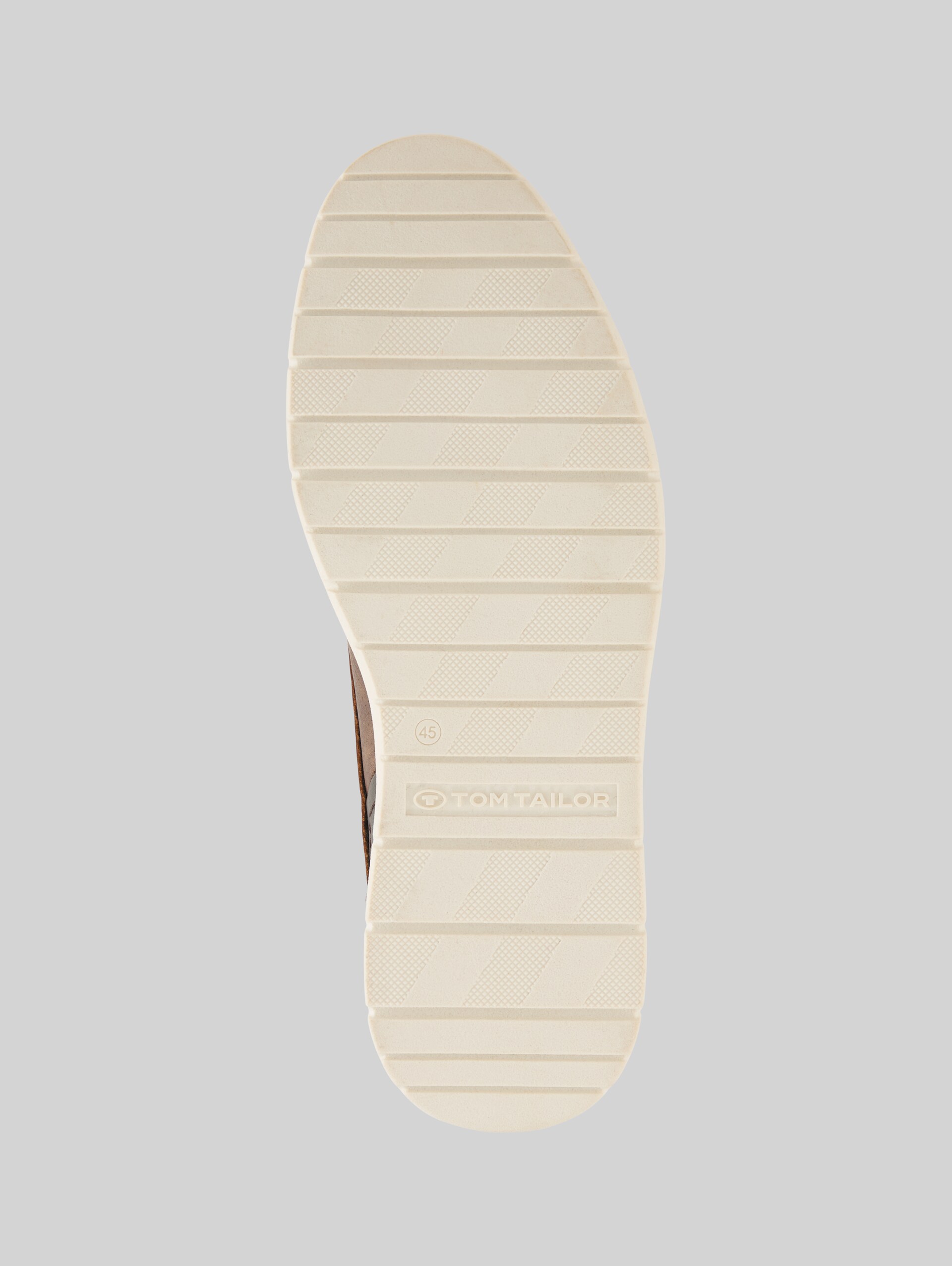 Lace-up shoes in textured faux leather - rust - Product view sole 