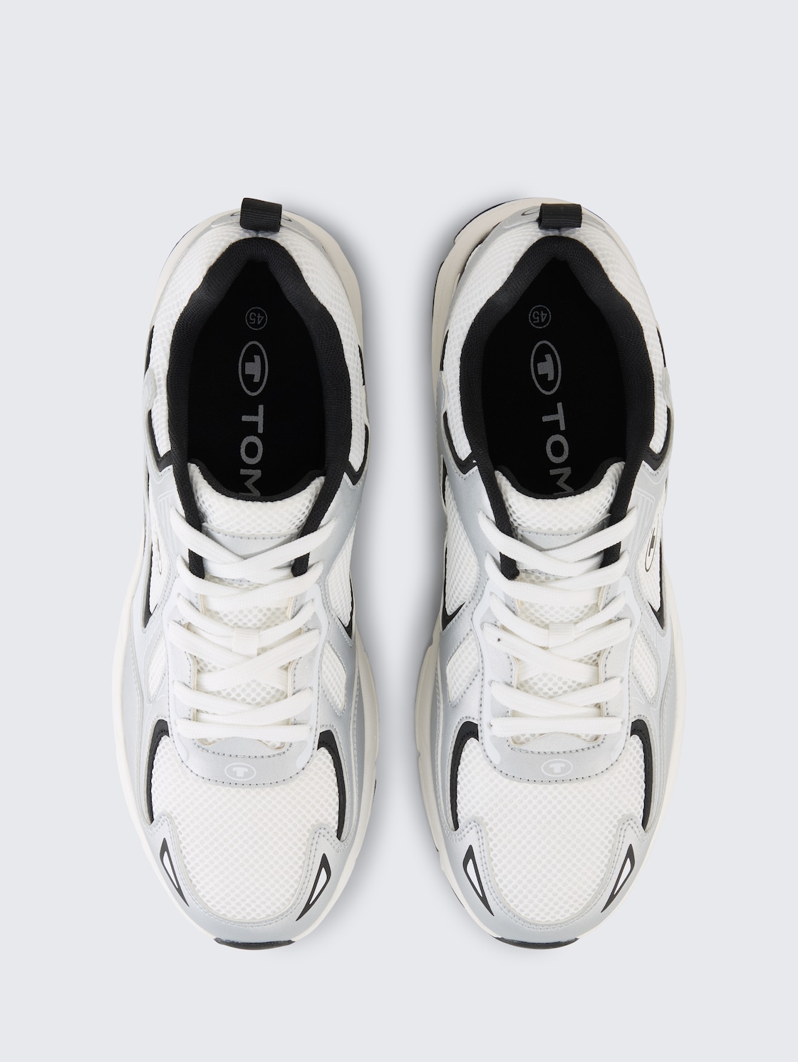 Sneaker mit Colour-Blocking - white-silver - Produkt-Ansicht von oben 