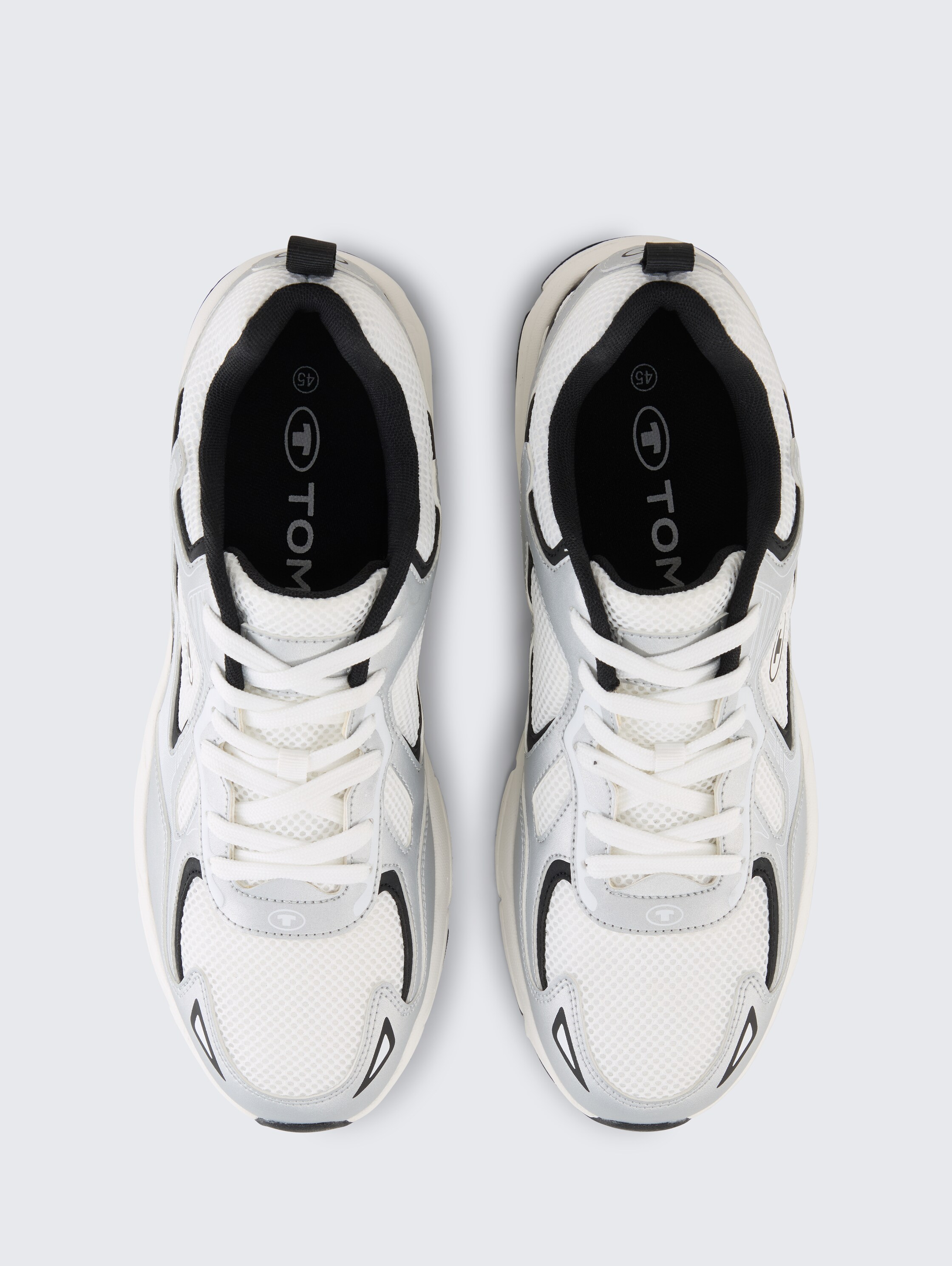 Trainers with colour blocking - whitesilver - 