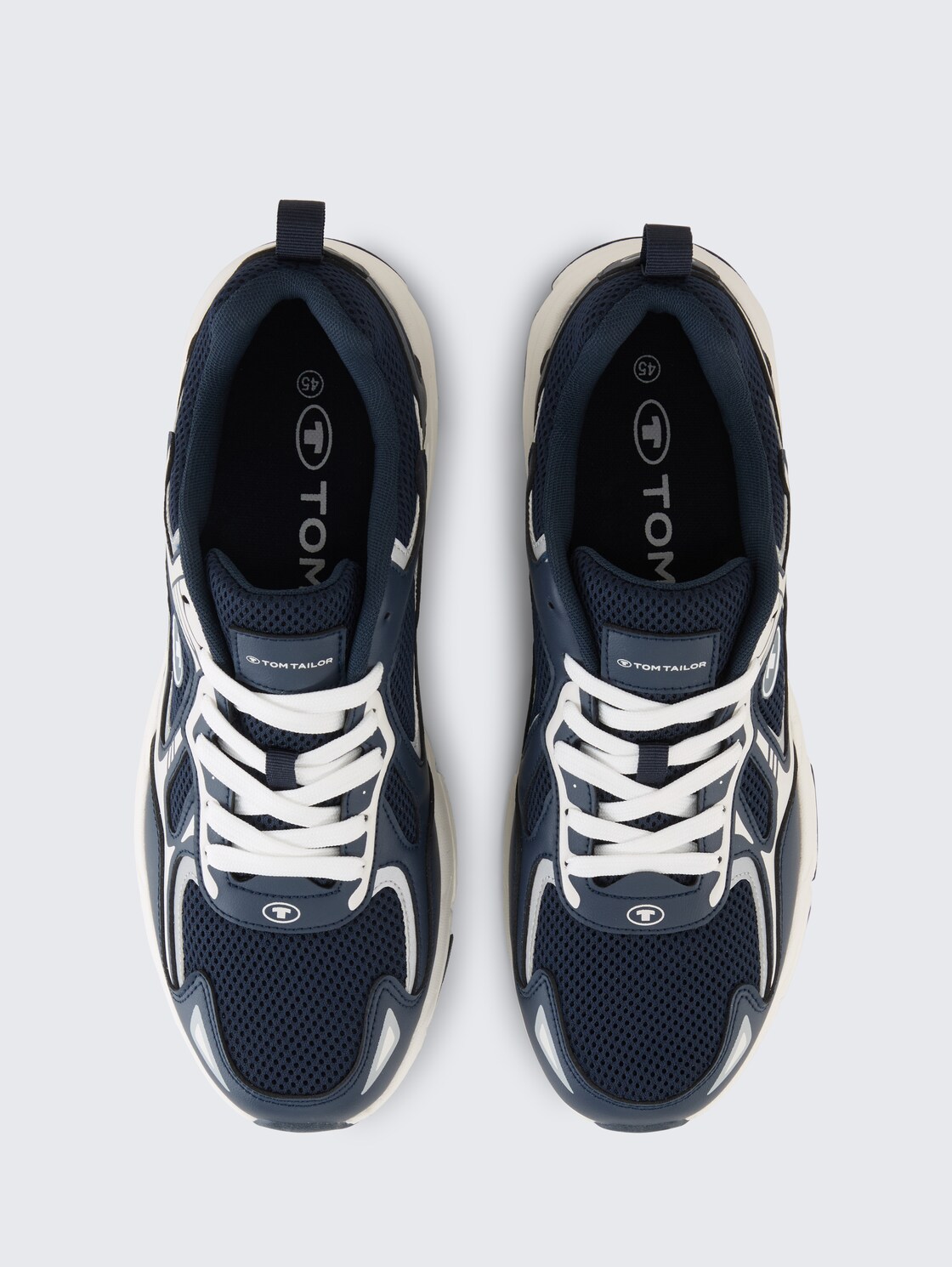 Sneaker mit Colour-Blocking - navy-silver - Produkt-Ansicht von oben 