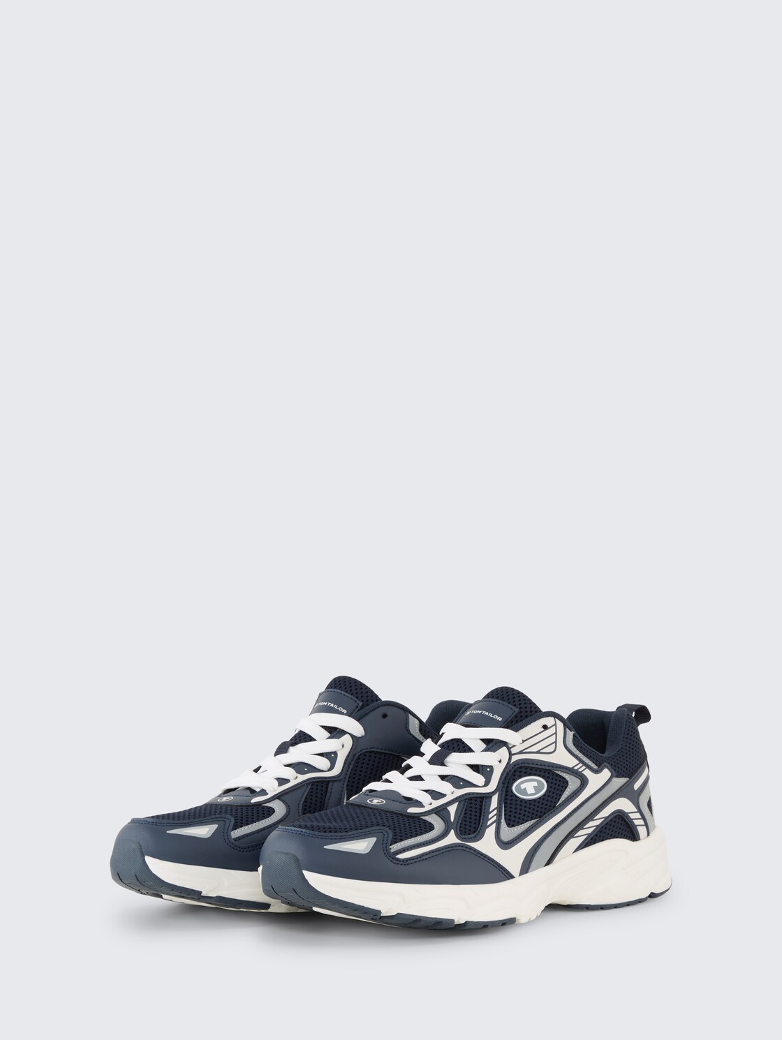 Sneaker mit Colour-Blocking - navy-silver - seitliche Produkt-Ansicht