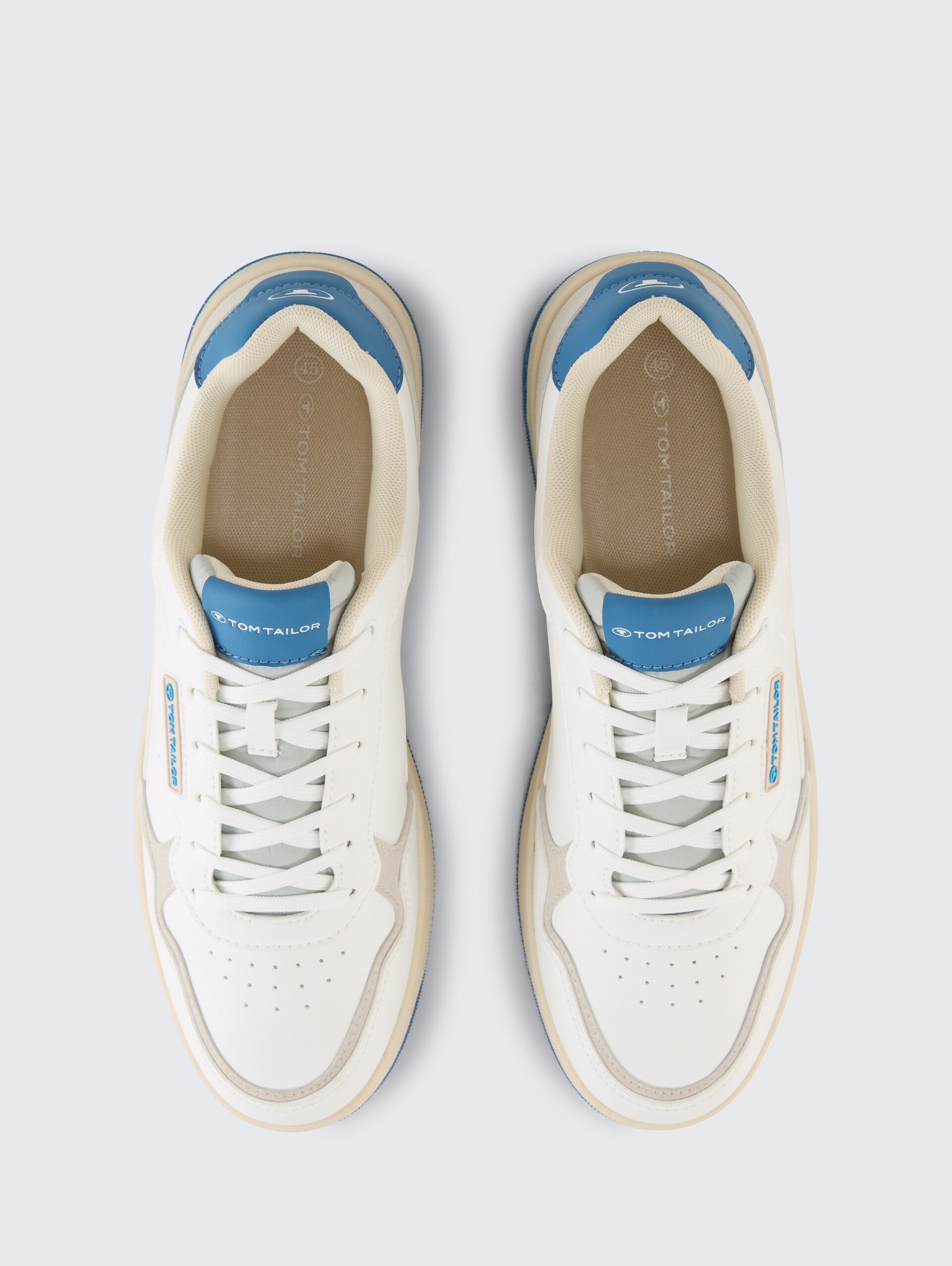 Sneakers met colourblocking - white-blue - Bovenaanzicht product 