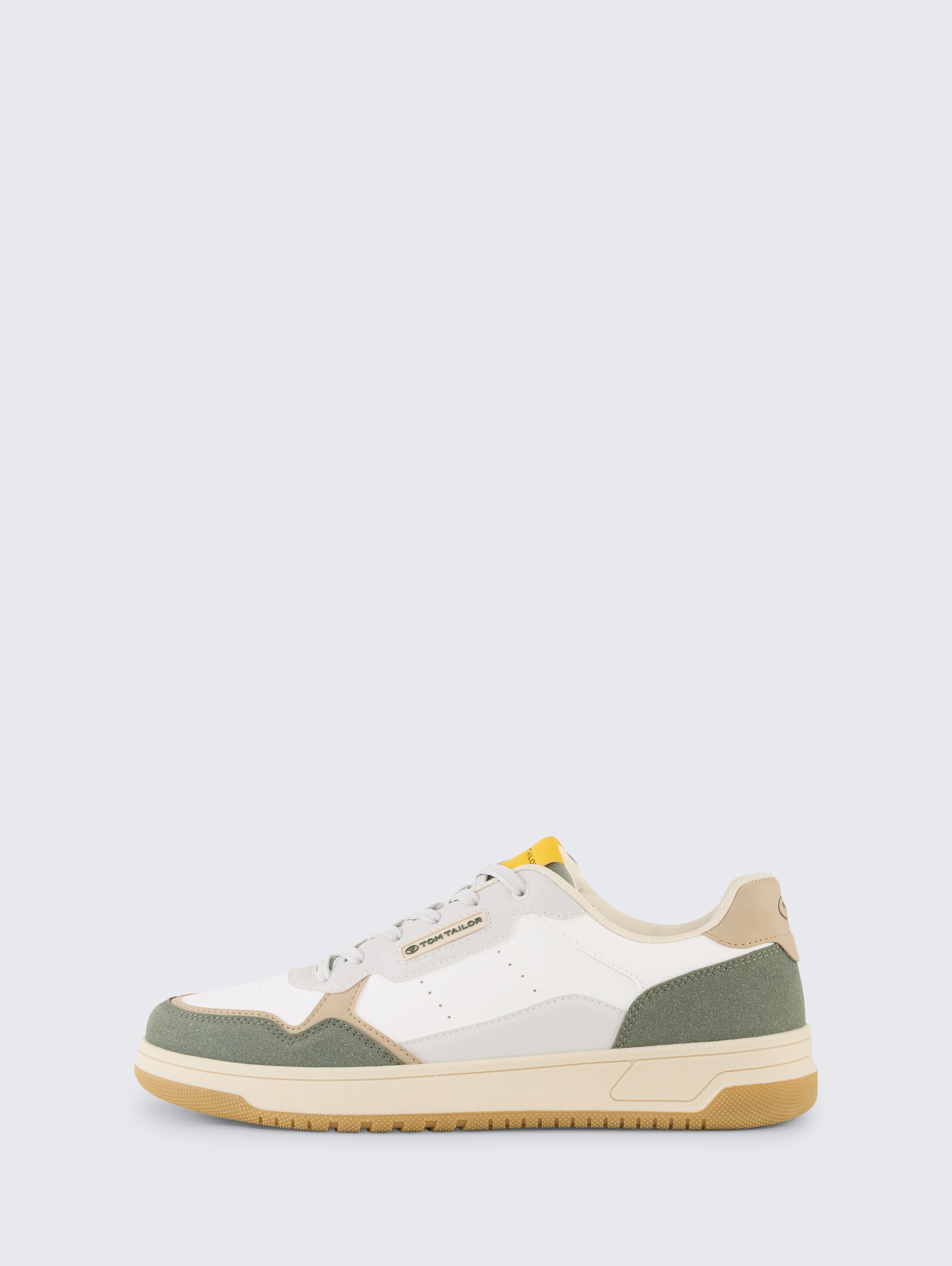 Trainers met kleurblokjes - white-green - zijaanzicht product