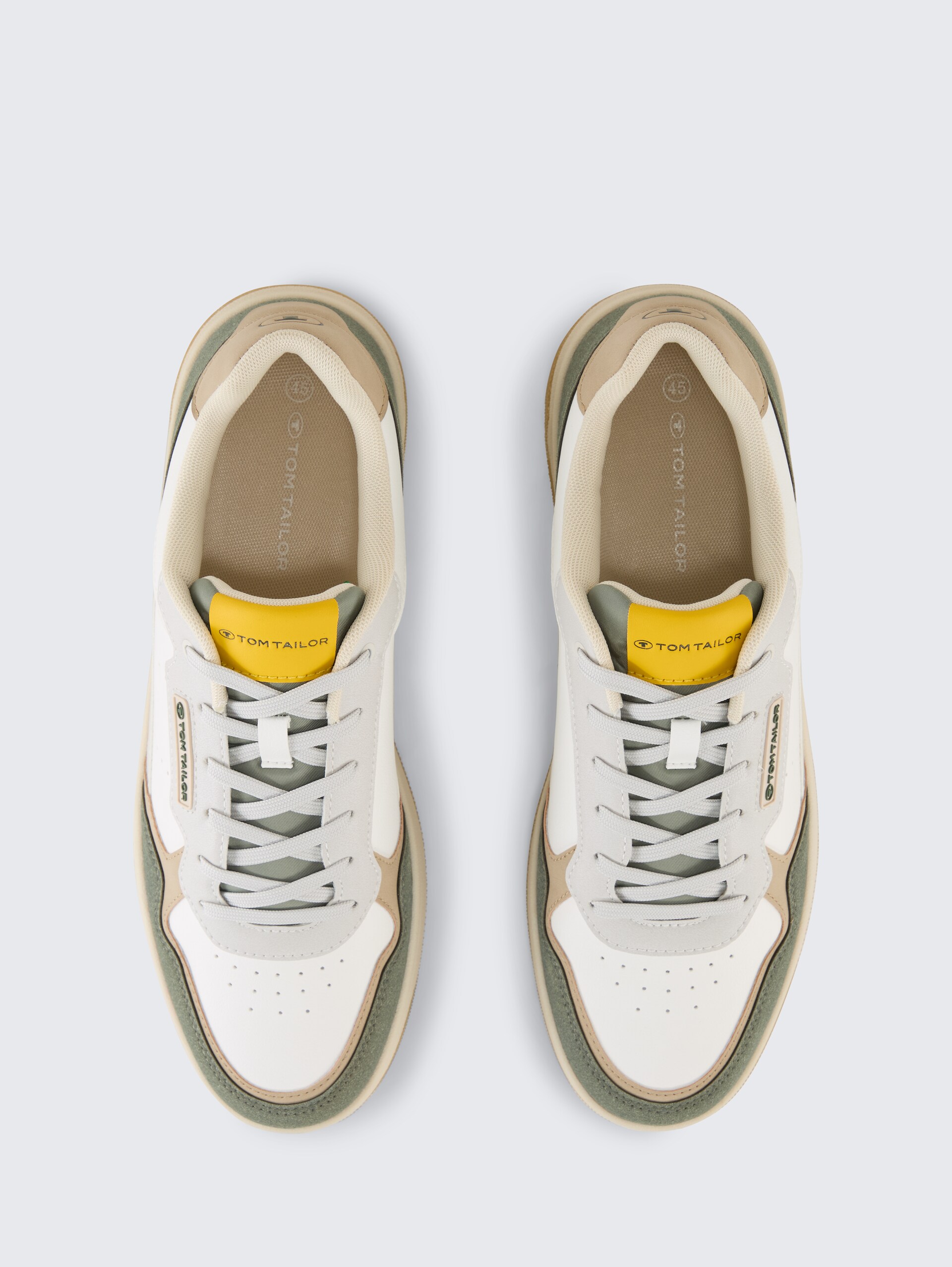 Sneakers met colourblocking - white-green - Bovenaanzicht product 