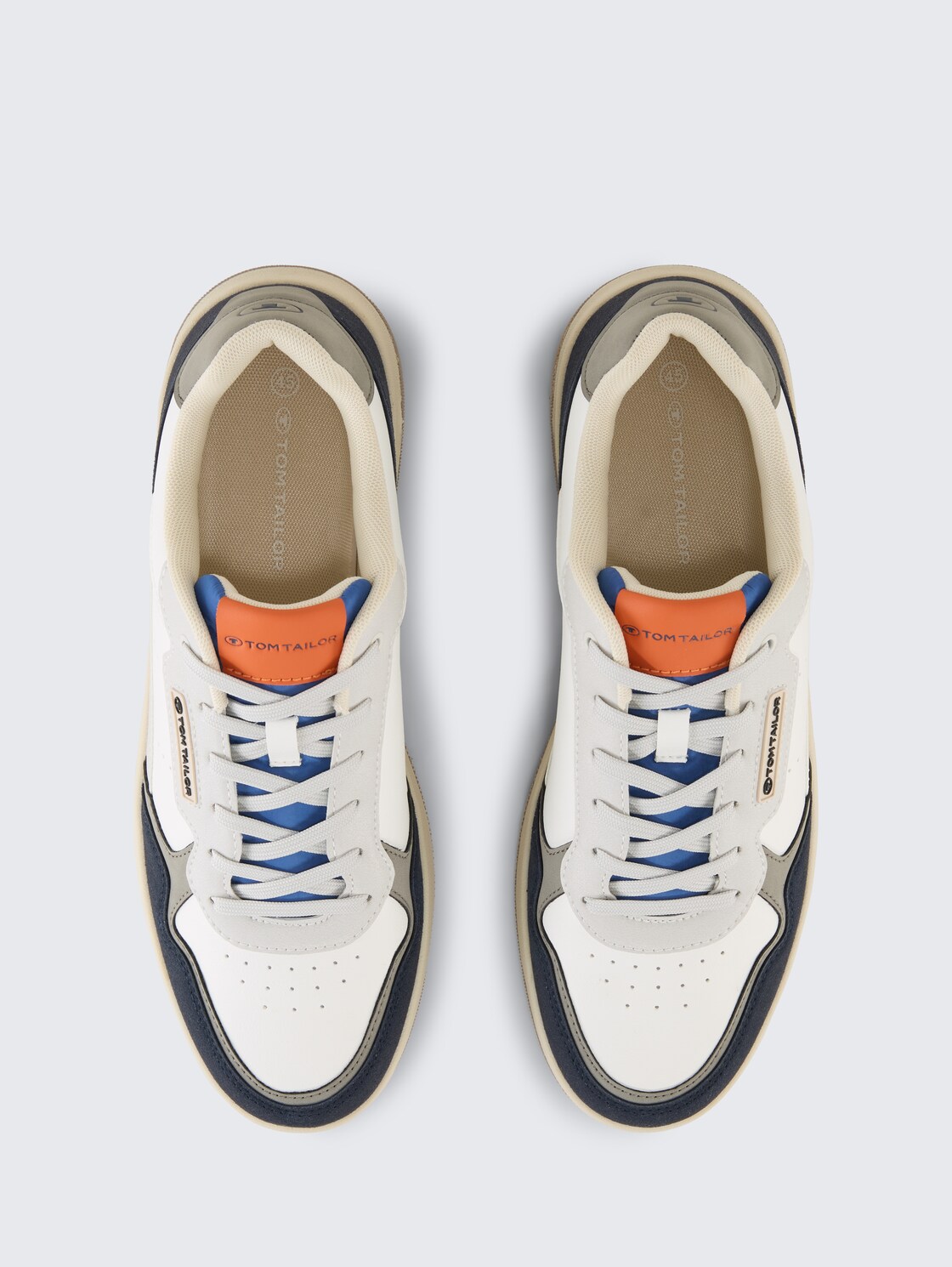 Sneaker mit Colour-Blocking - white-navy - Produkt-Ansicht von oben 