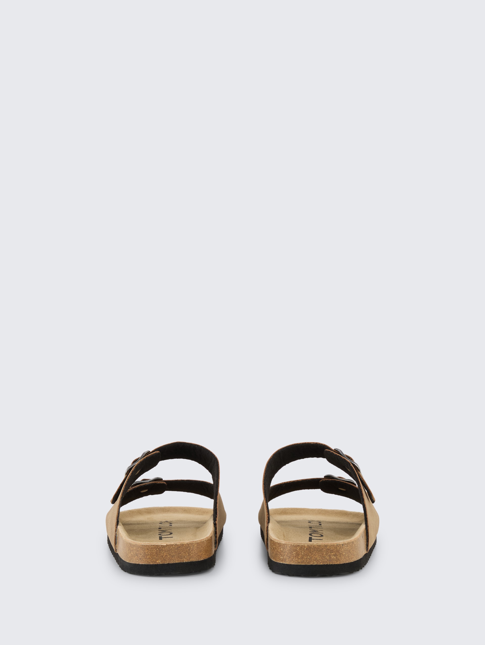 Flache Sandalen mit Kork Sohle - beige - Produkt-Rückansicht