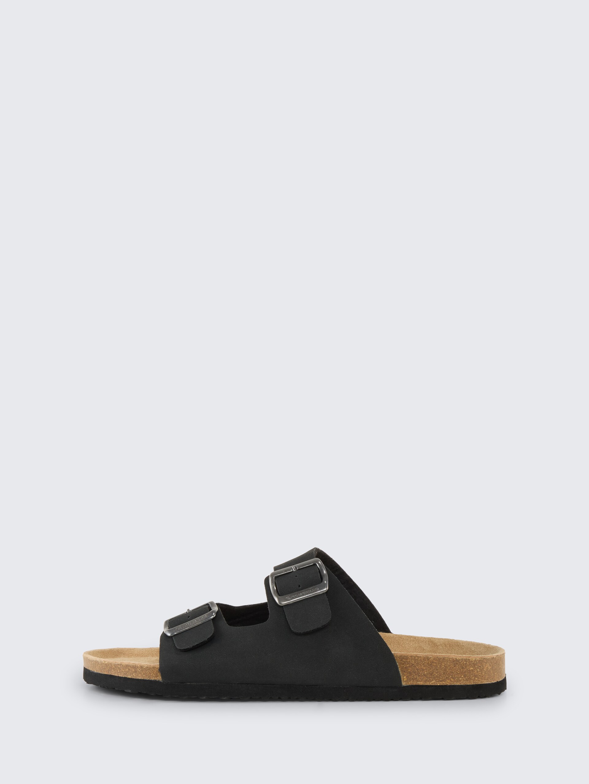 Flat sandals with cork soles - black - Product detail view