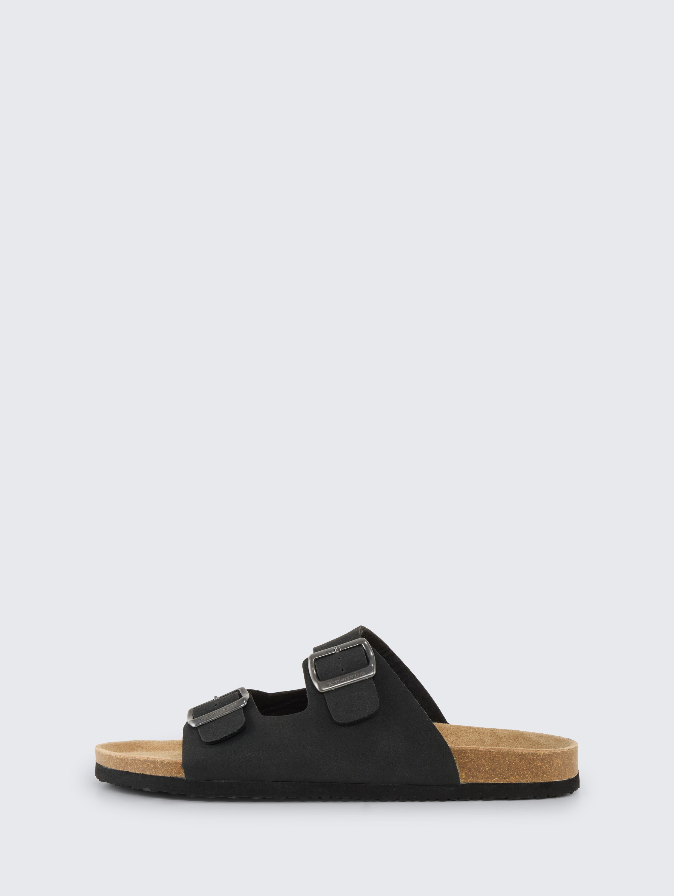 Flat sandals with cork soles - black_1 - 