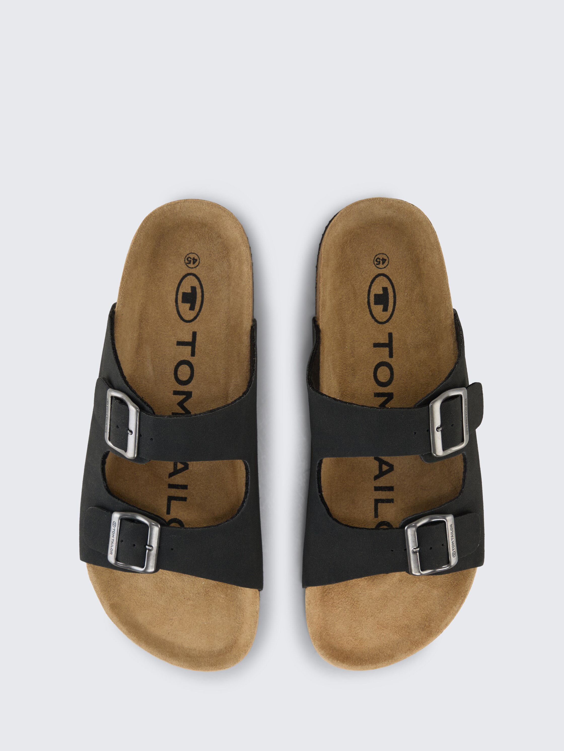 Flat sandals with cork soles - black_1 - 