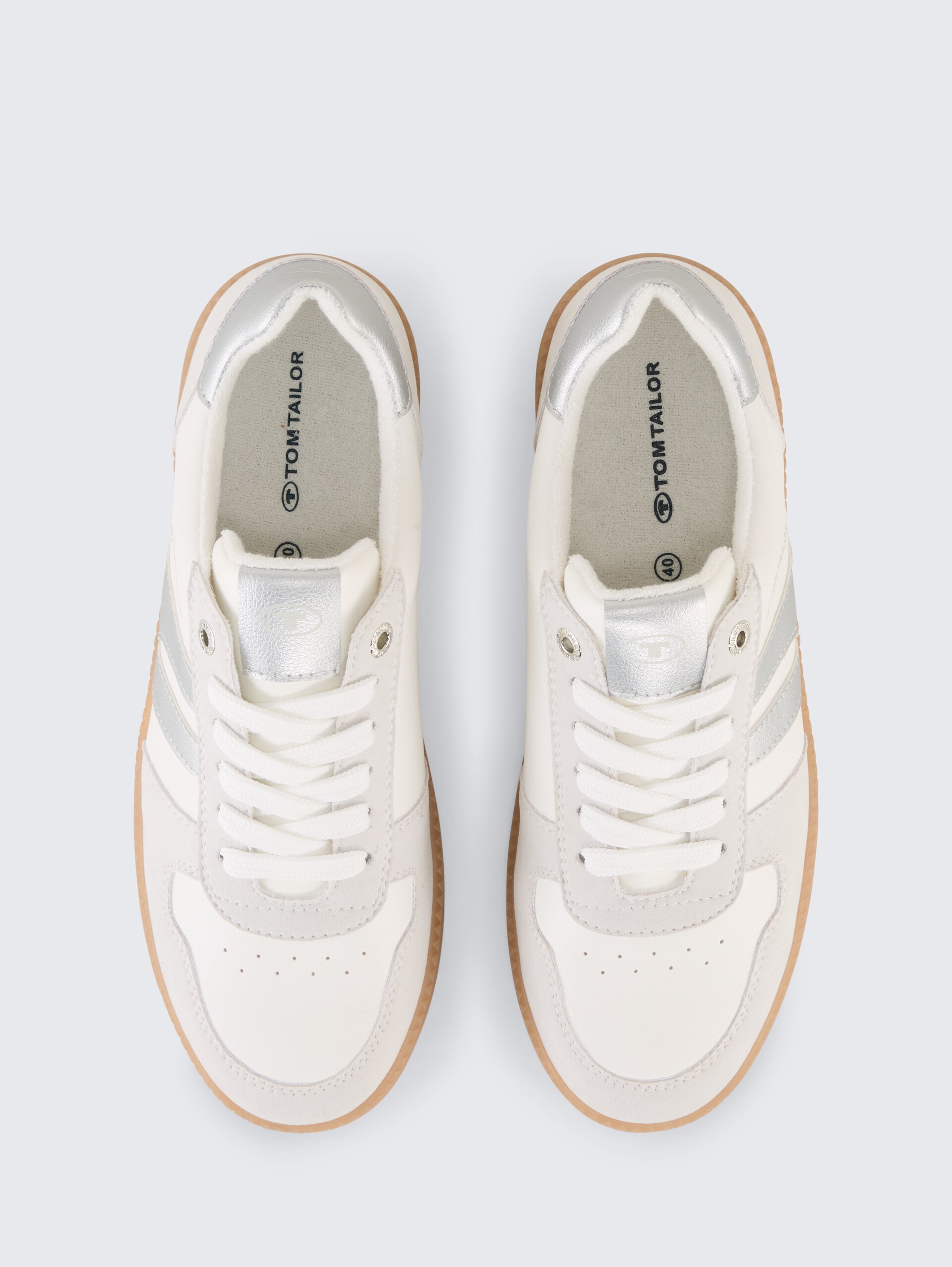 Sneaker mit Metallic-Details - white grey - Produkt-Ansicht von oben 