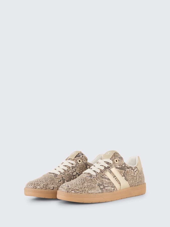 Sneakers met dierenprint door Women, beige multi