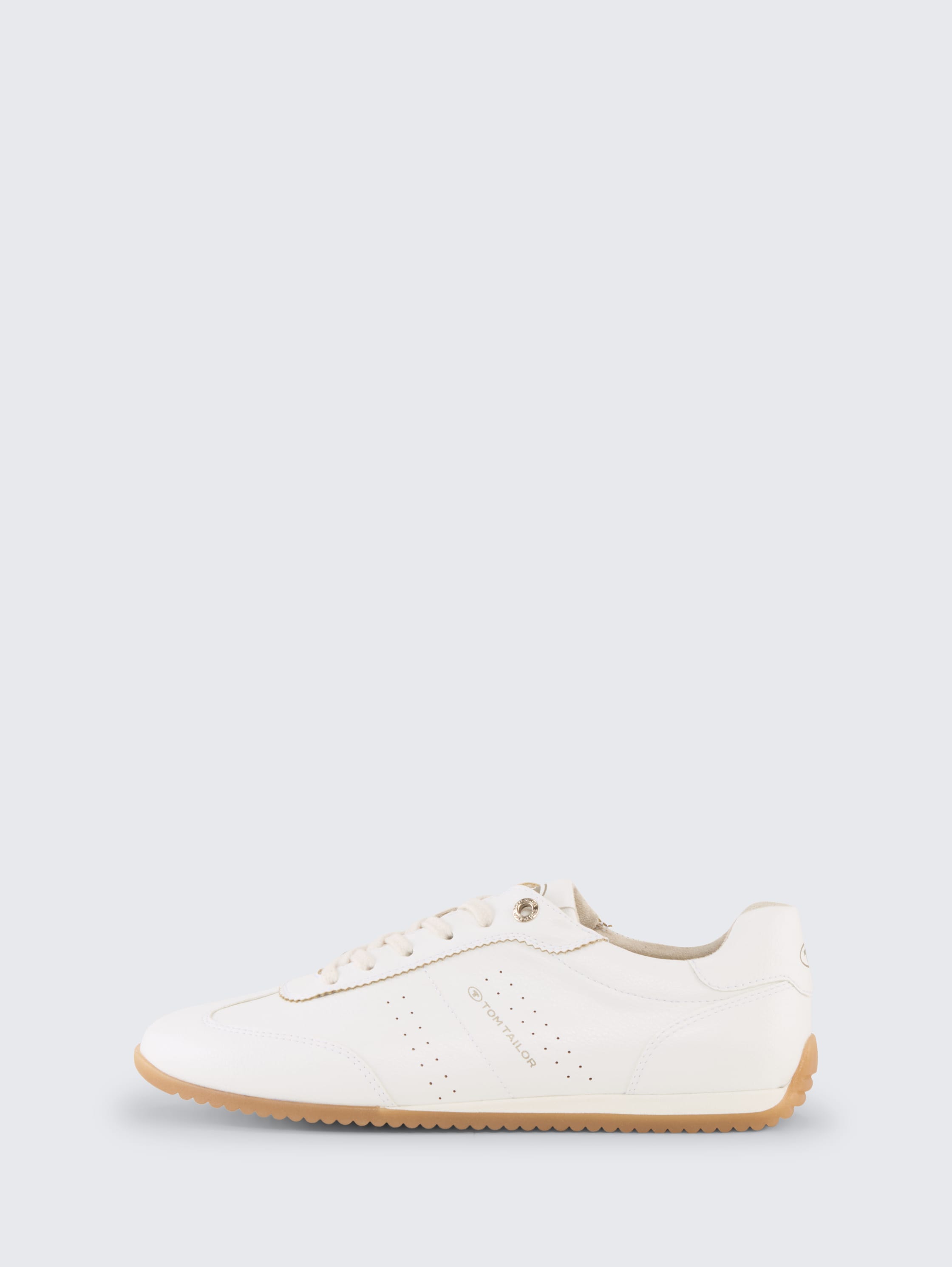 Flache Sneaker aus Lederimitat - white - seitliche Produkt-Ansicht