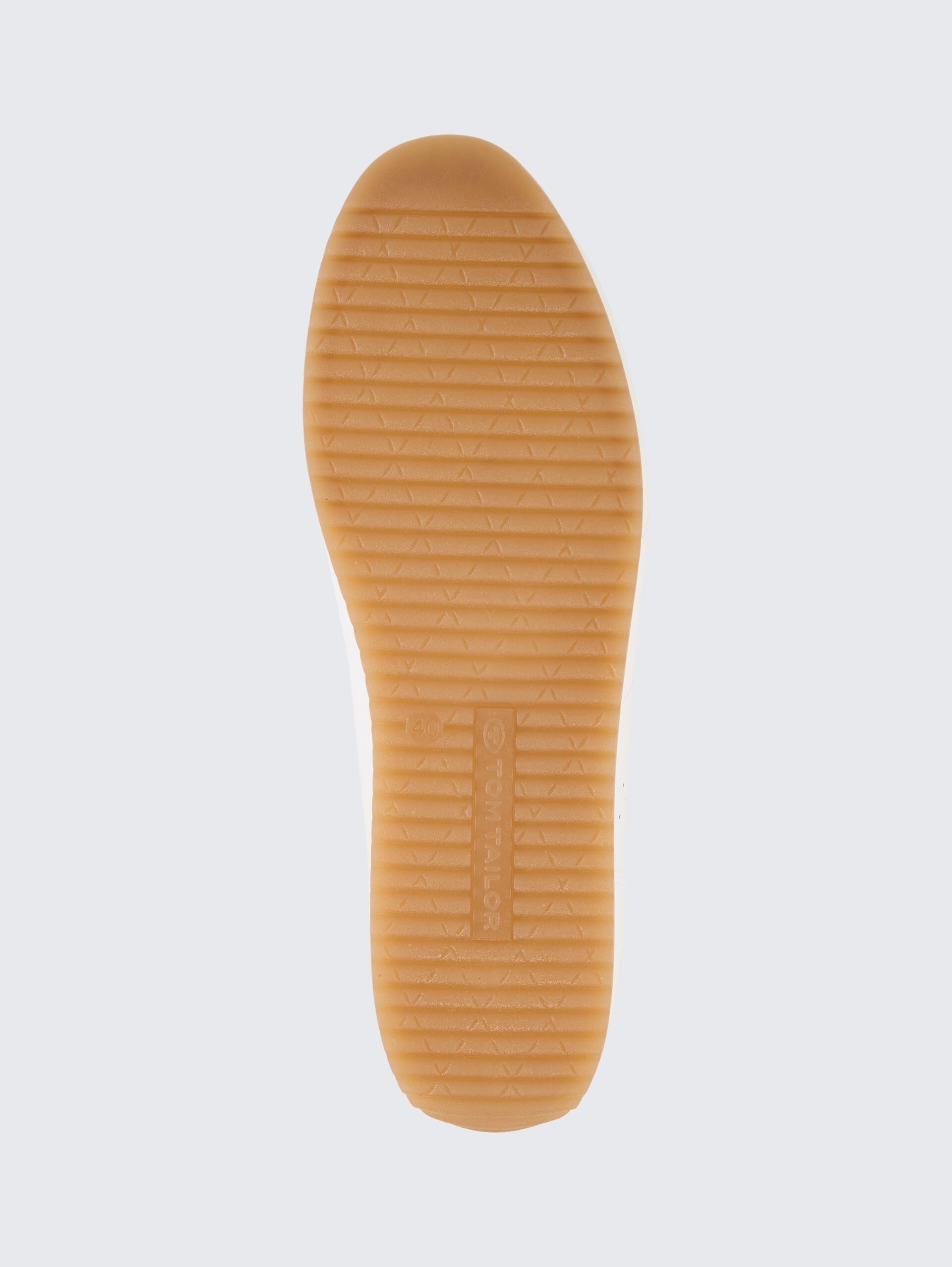 Flache Sneaker aus Lederimitat - white - Produkt-Ansicht Sohle