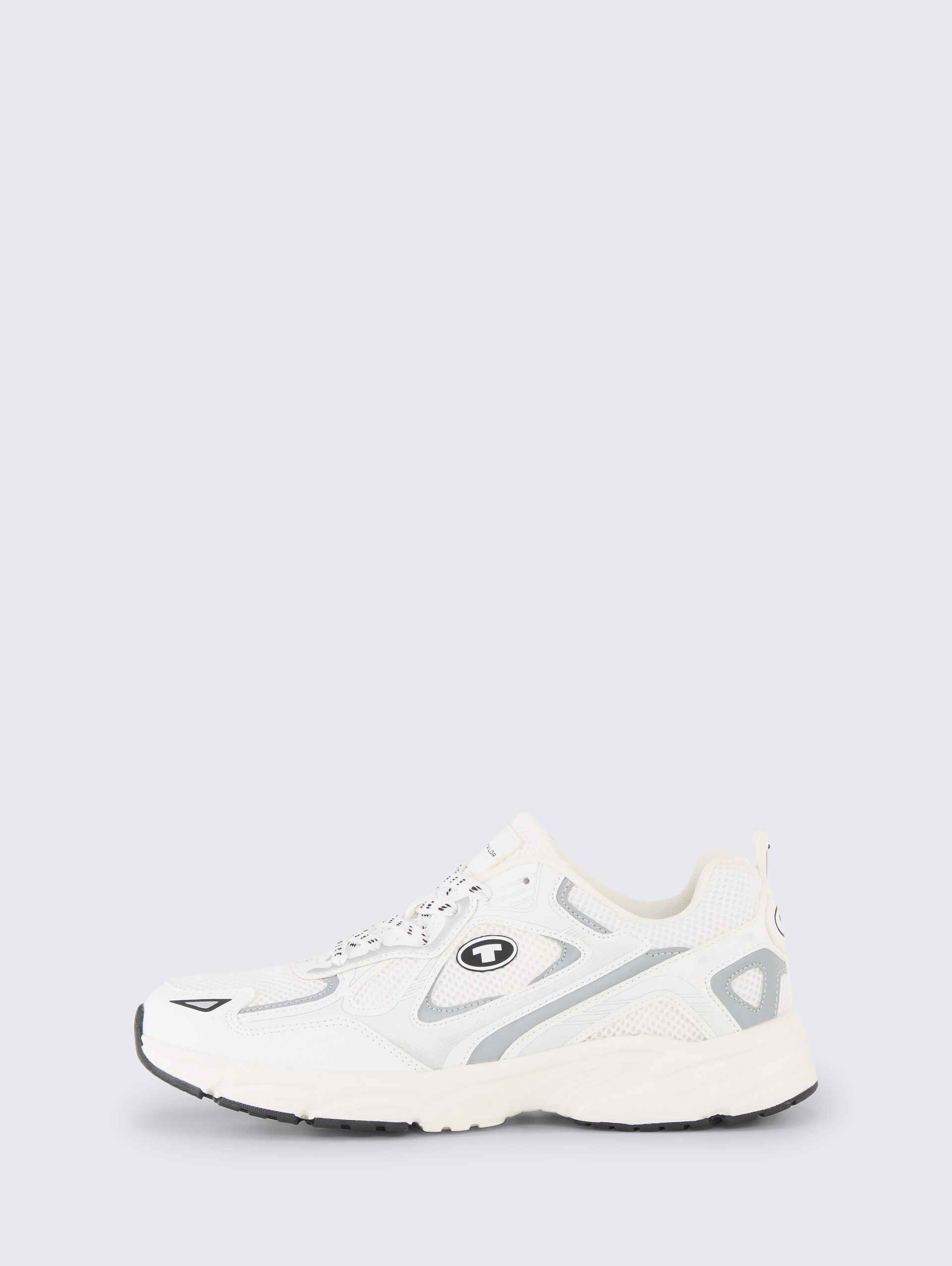 Sneaker met mesh inzetstuk - white-silver - zijaanzicht product