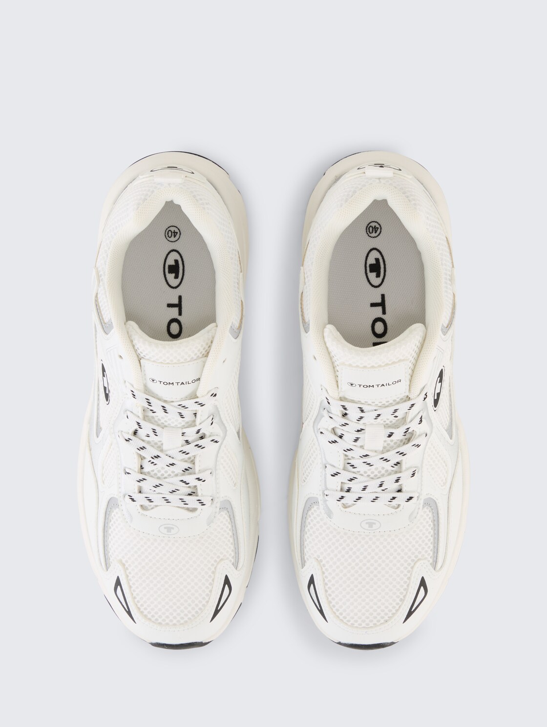 Sneaker mit Mesh-Einsatz - white-silver - Produkt-Ansicht von oben 