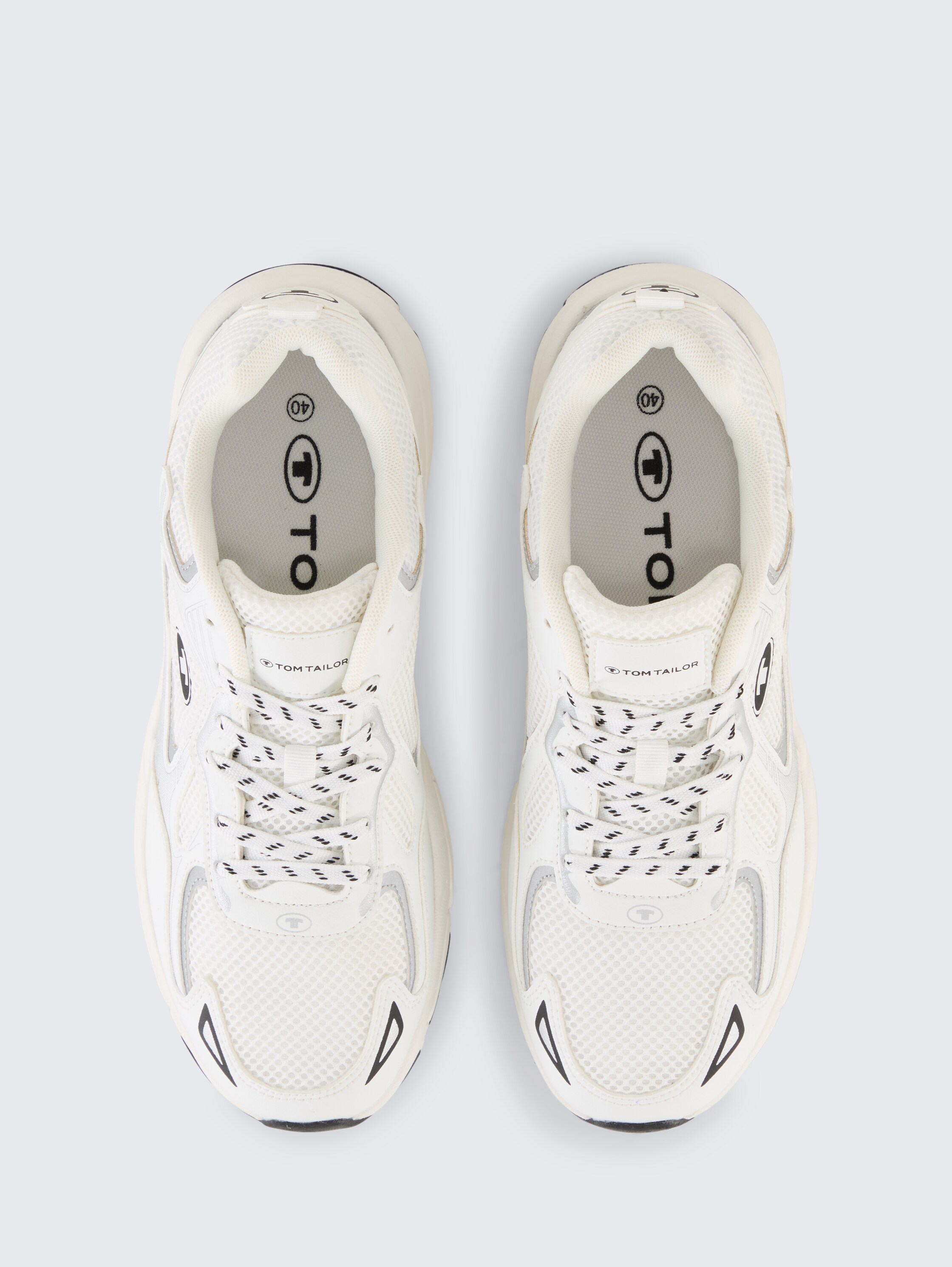 Sneaker mit Mesh-Einsatz - whitesilver - 