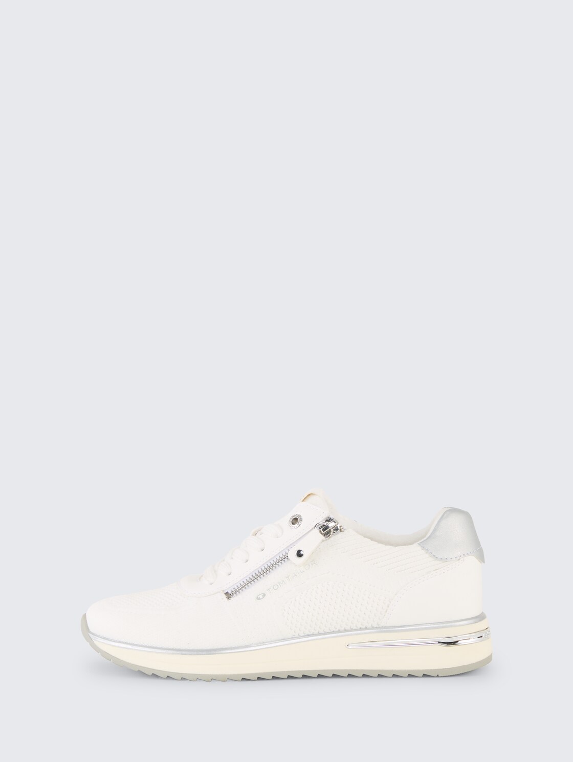 Sneaker mit Mesh-Einsatz - white - seitliche Produkt-Ansicht