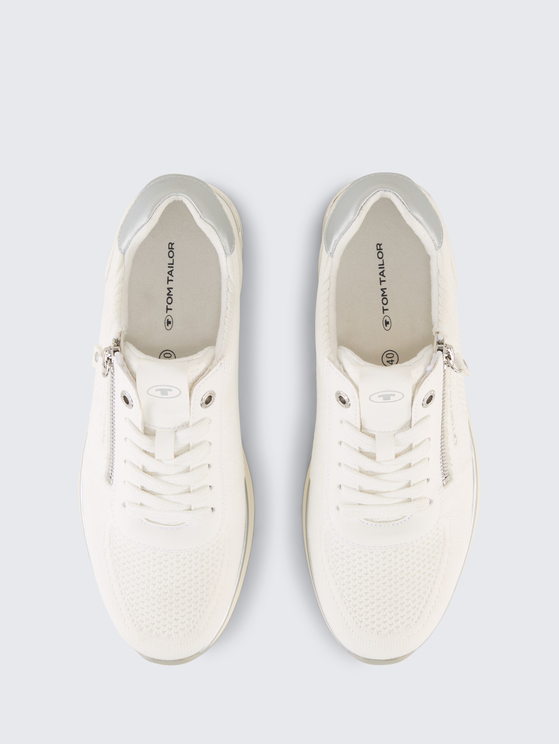 Sneaker met mesh inzetstuk - white - Bovenaanzicht product 