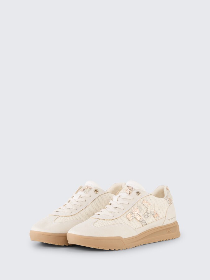 Sneakers met gevlochten details door Women, beige multi