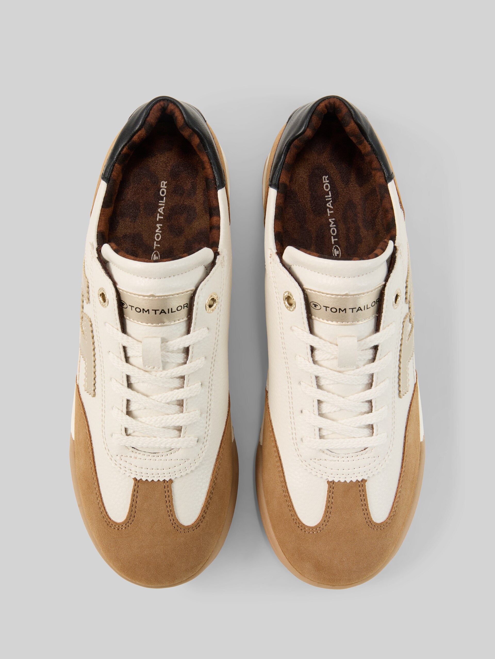 Sneaker mit Colour-Blocking - sand-offwhite - Produkt-Ansicht von oben 