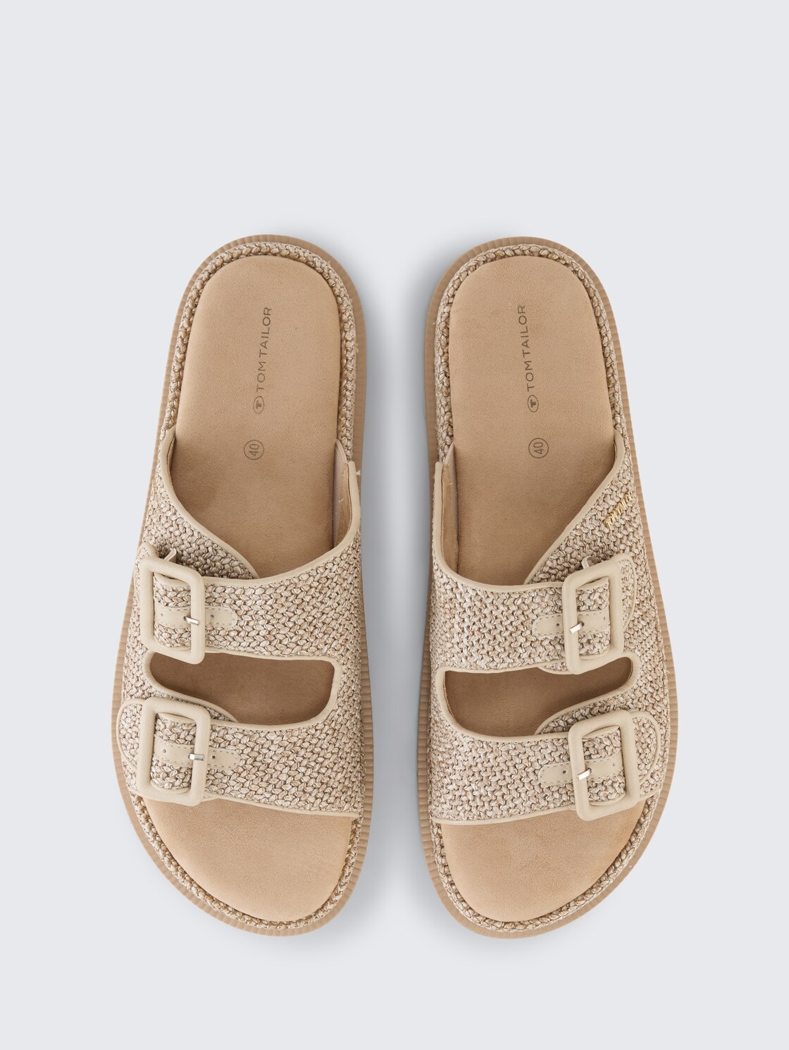 Flache Sandalen mit Flechtmuster - nature - Produkt-Ansicht von oben 