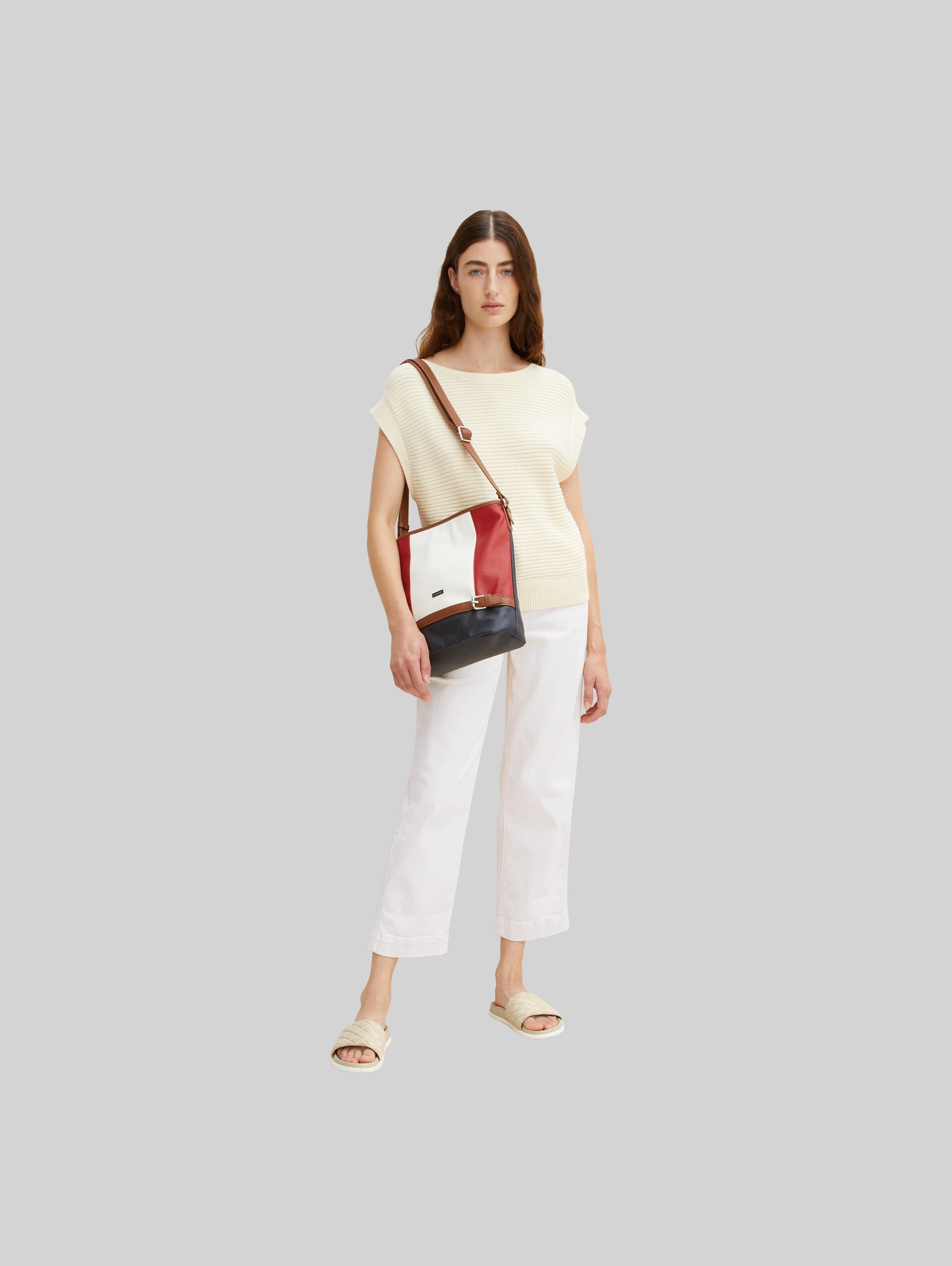 TTJUNA pouch bag with belt element - mixed maritim - side model view