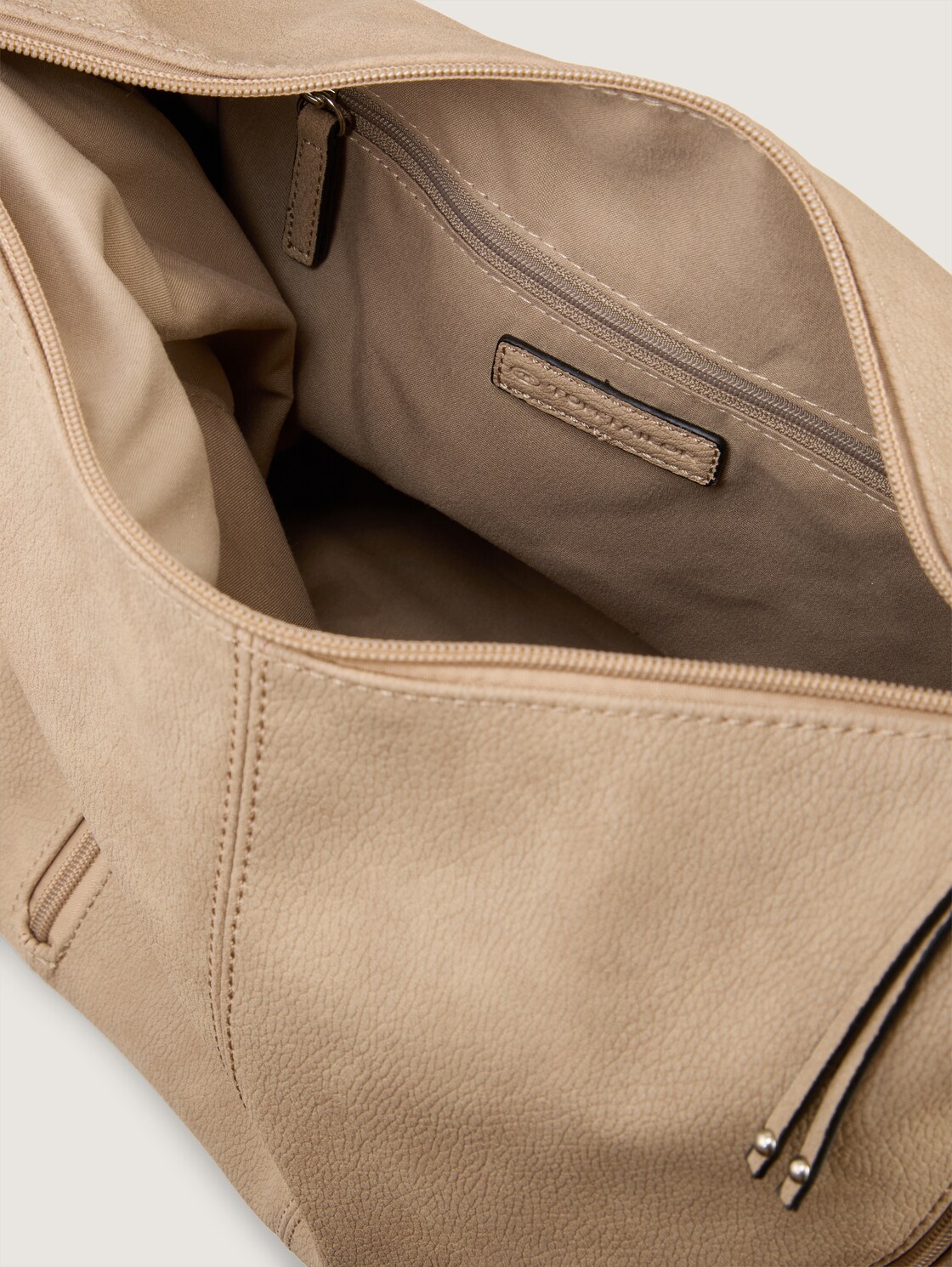 TTCAIA Schultertasche mit Reißverschluss-Details - taupe / taupe - seitliche Produkt-Ansicht 