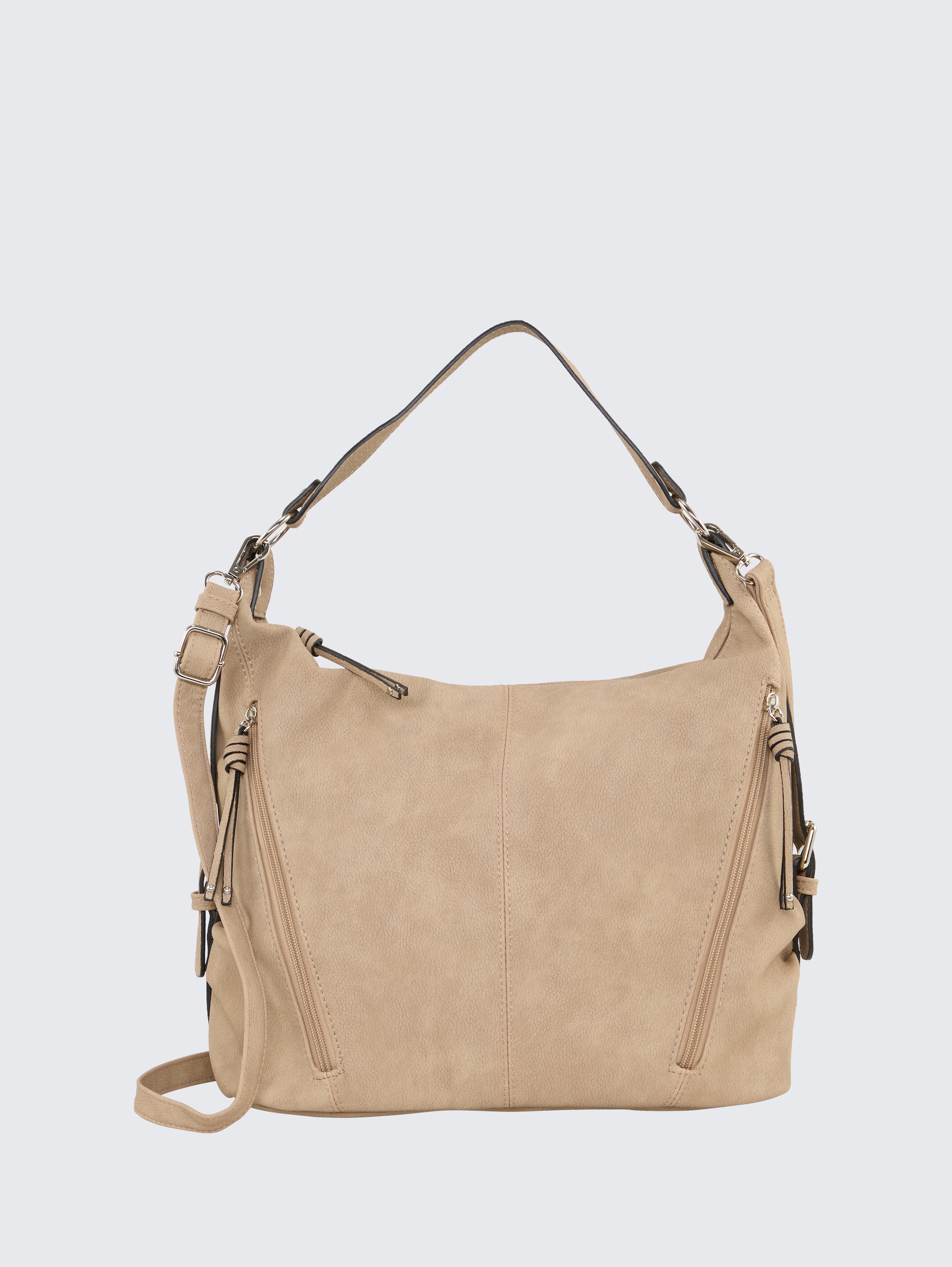 TTCAIA Schultertasche mit Reißverschluss-Details - taupe / taupe - Vorder-Produkt-Ansicht